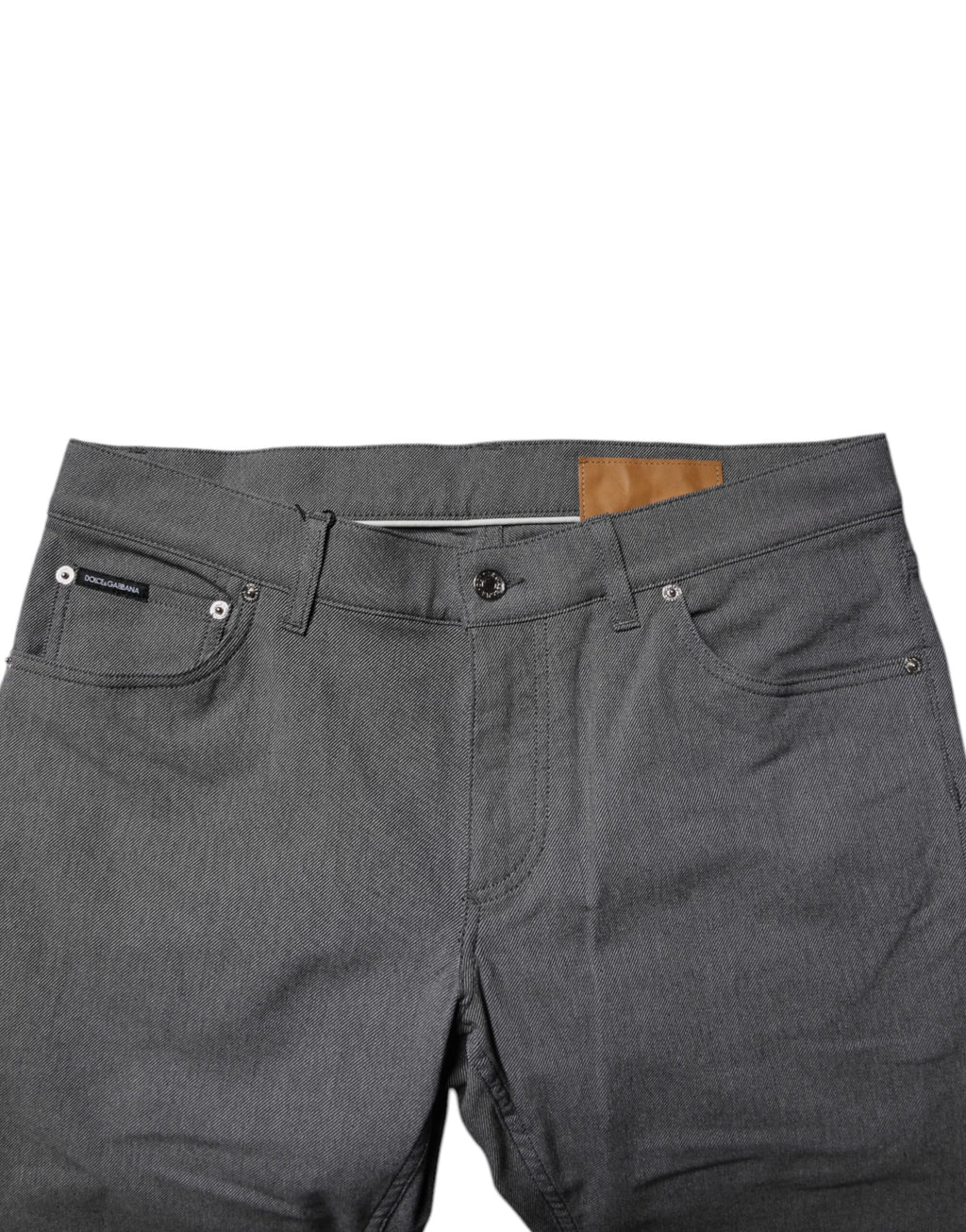 Jean slim en denim gris stretch en coton Dolce & Gabbana
