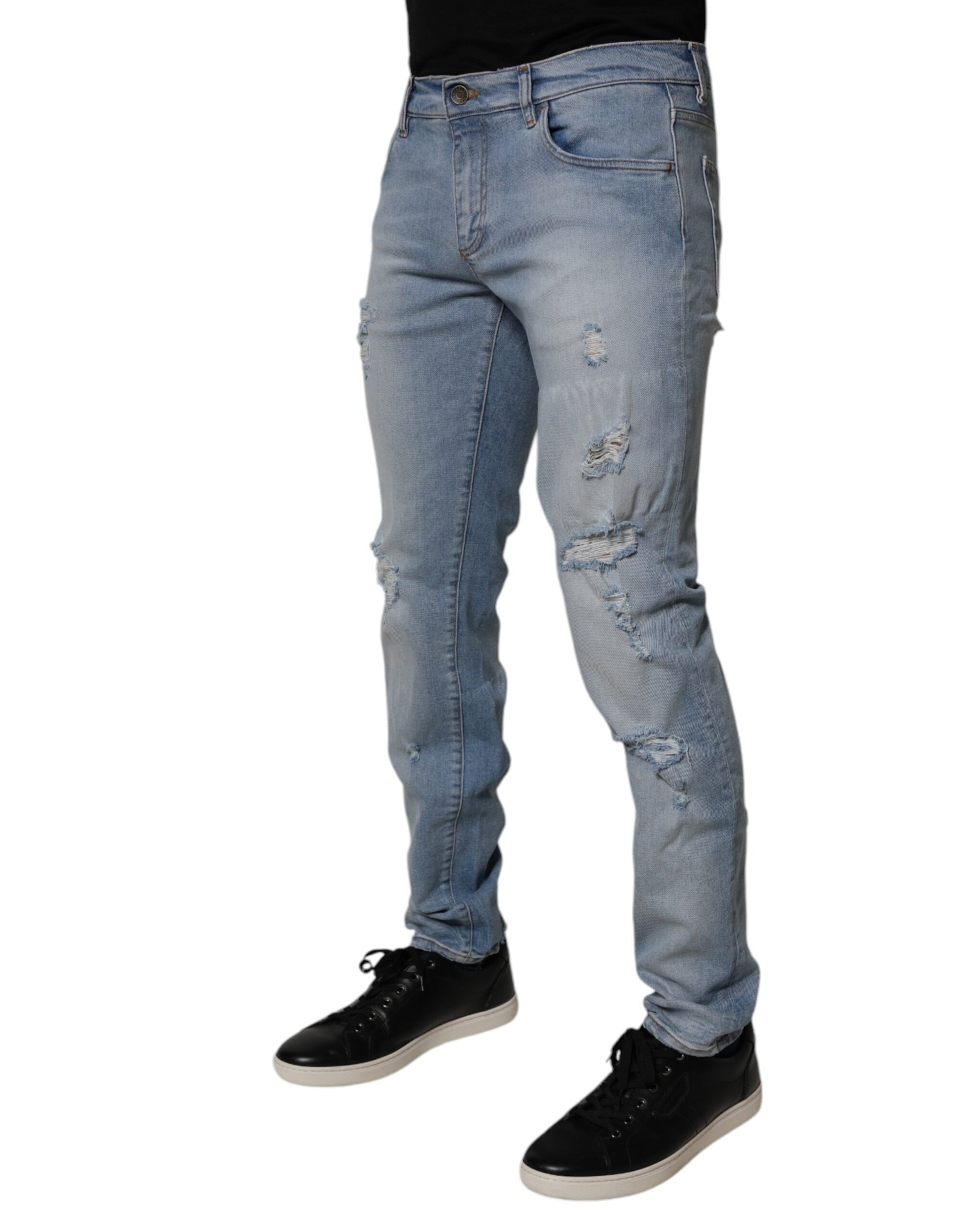 Dolce & Gabbana Blue Skinny Jeans for Men detail view