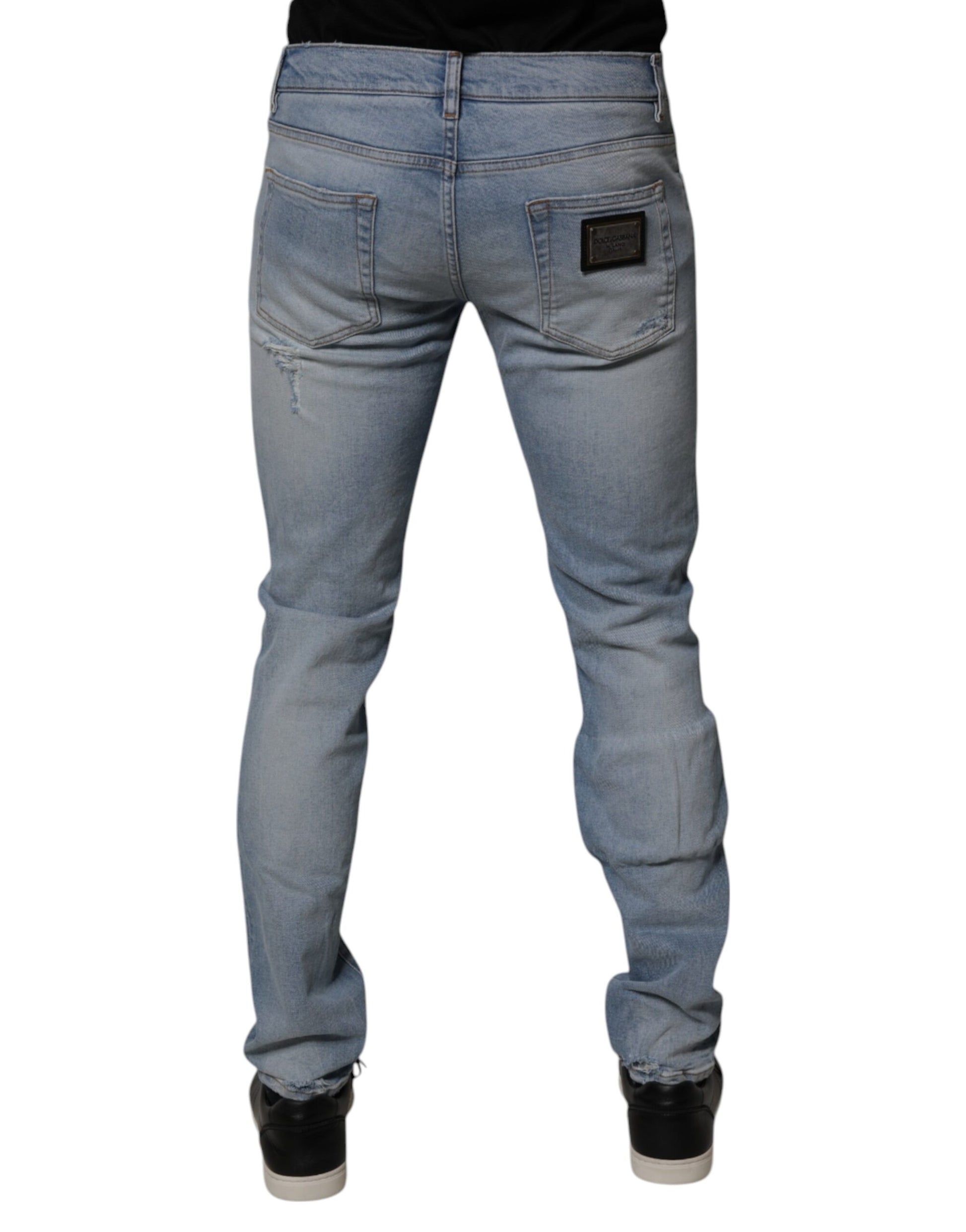 Dolce & Gabbana Blue Skinny Jeans for Men side view