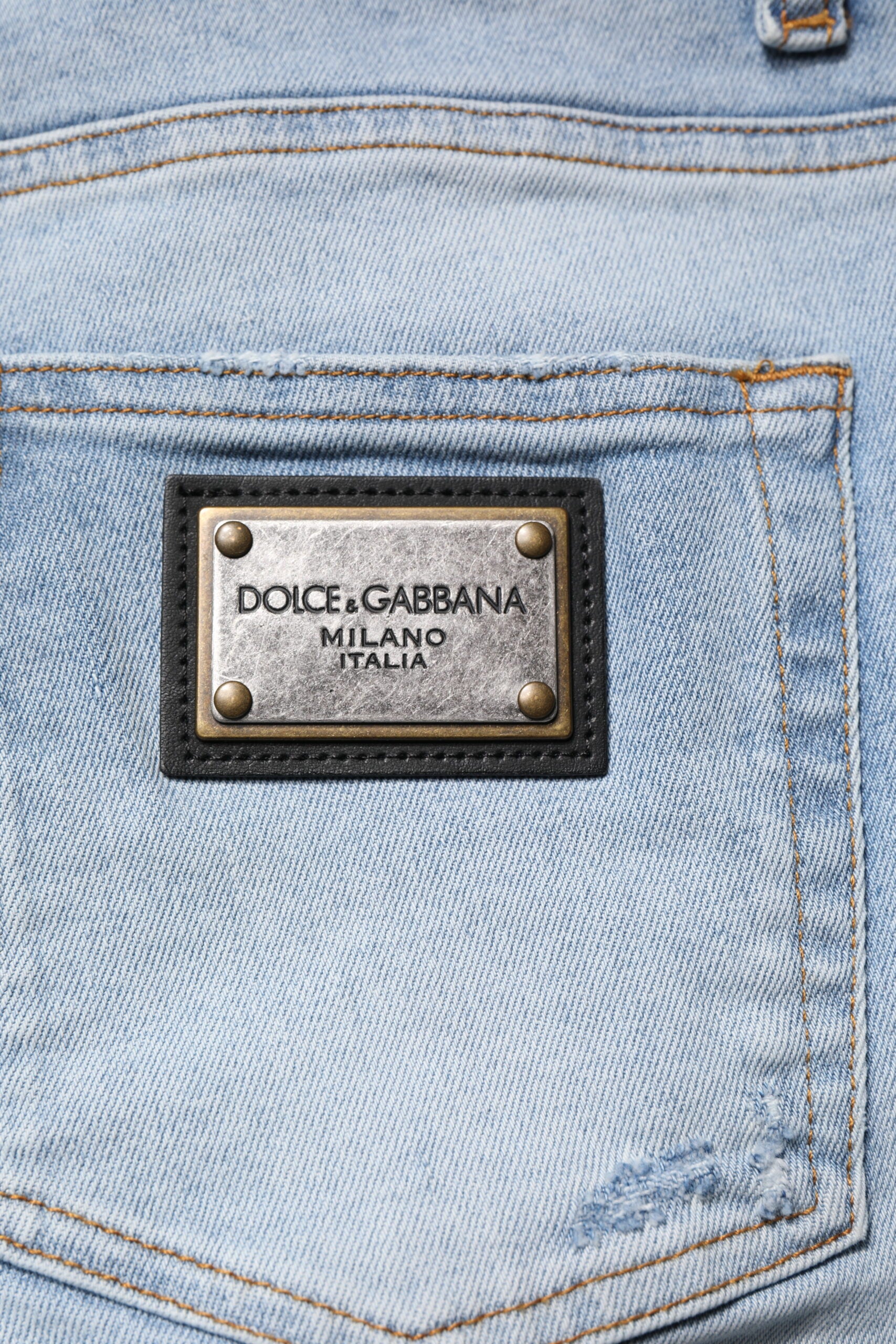 Dolce & Gabbana Blue Skinny Jeans for Men additional view