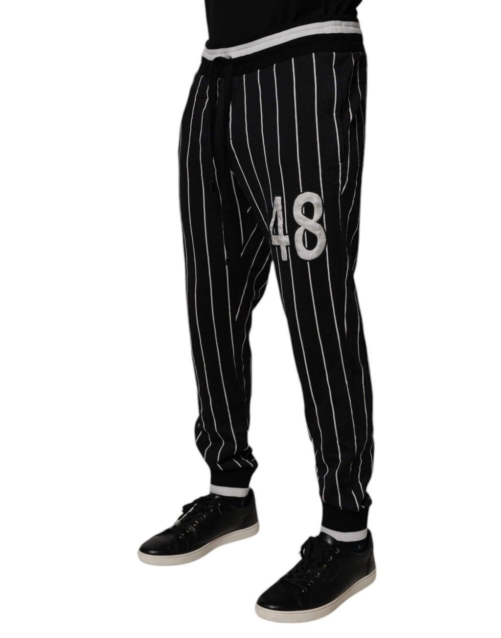 Dolce & Gabbana Pantalon de jogging à rayures noires et blanches