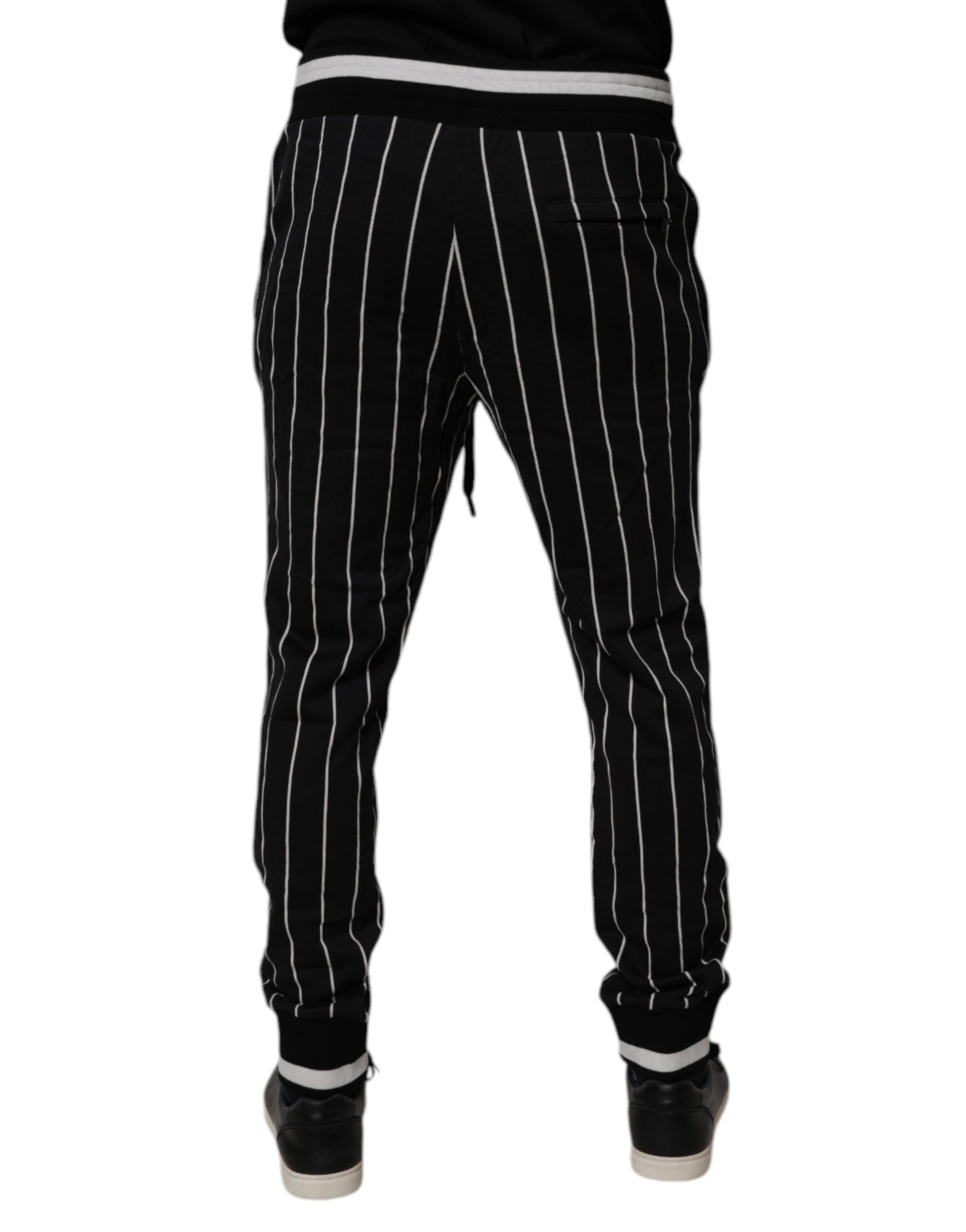 Dolce & Gabbana Pantalon de jogging à rayures noires et blanches