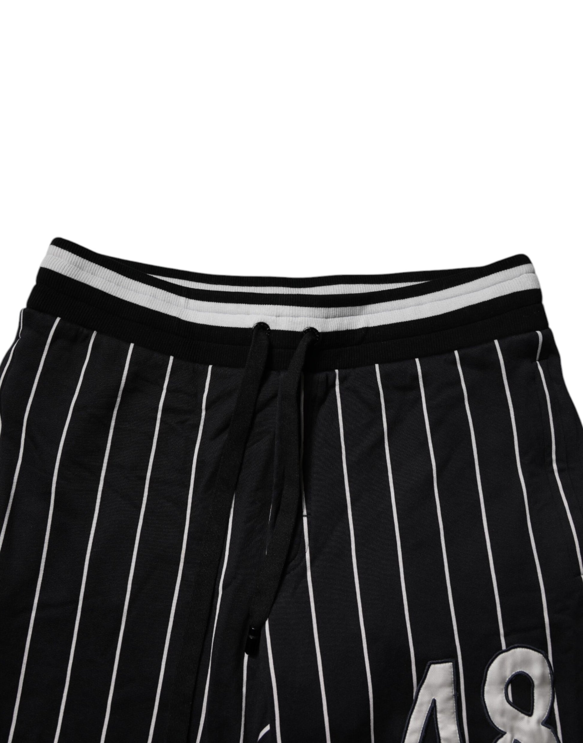 Dolce & Gabbana Pantalon de jogging à rayures noires et blanches