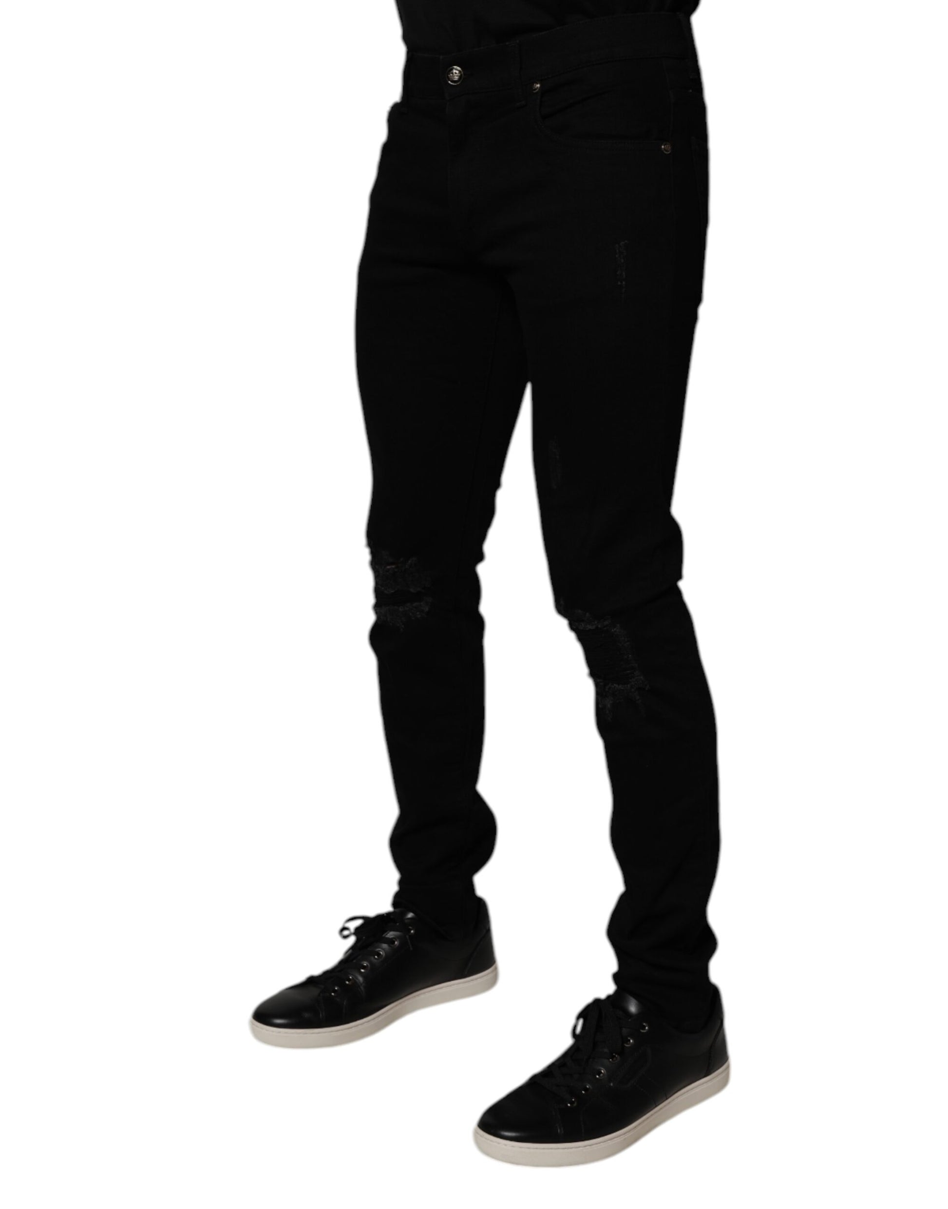 Dolce & Gabbana Black Skinny Jeans for Men detail view