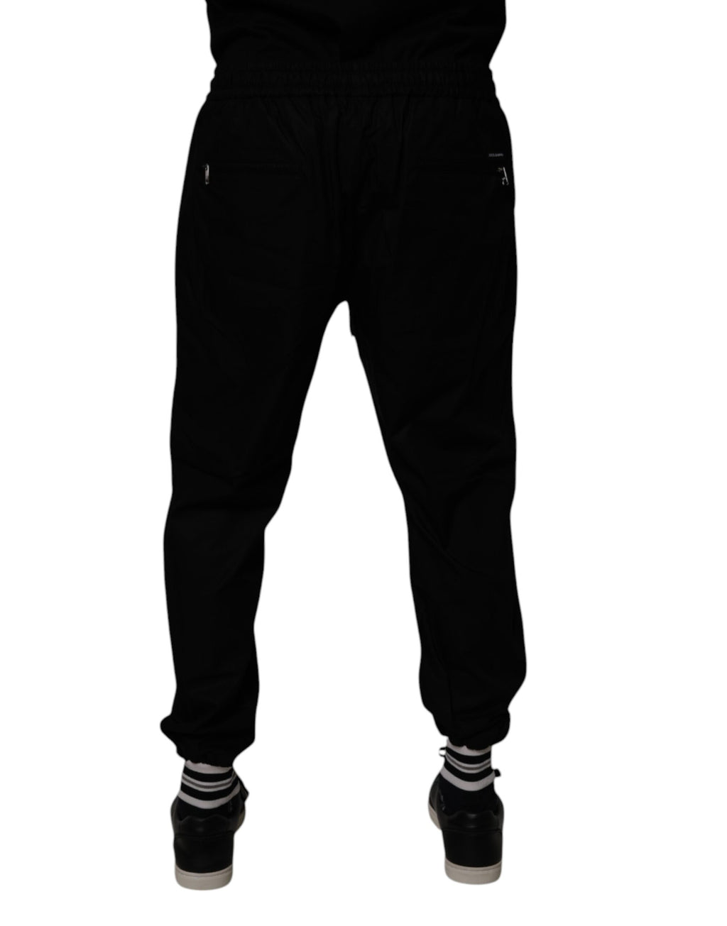 Pantalon de jogging en molleton de coton noir Dolce & Gabbana pour homme