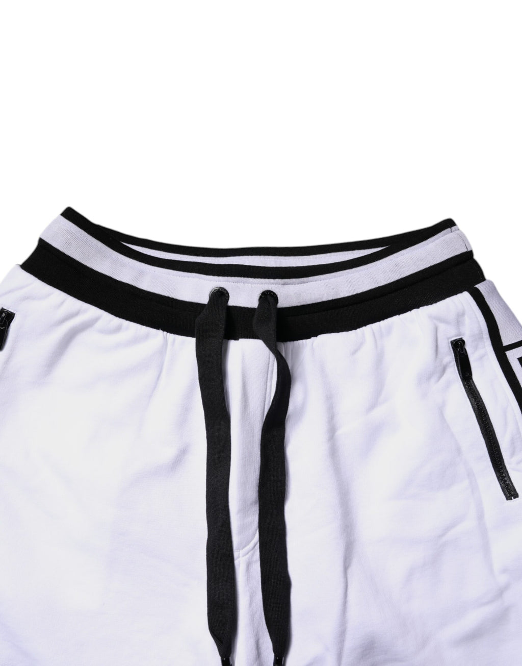 Pantalon de survêtement superposé en coton noir et blanc Dolce & Gabbana