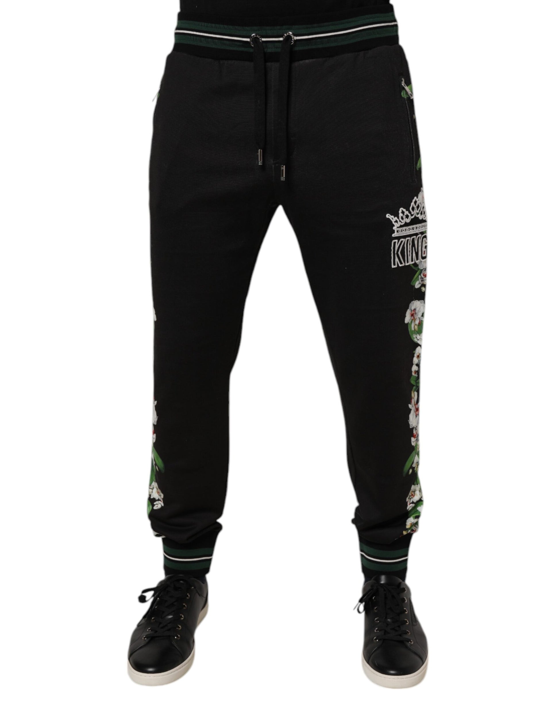 Pantalon de jogging Dolce & Gabbana noir à fleurs King pour homme