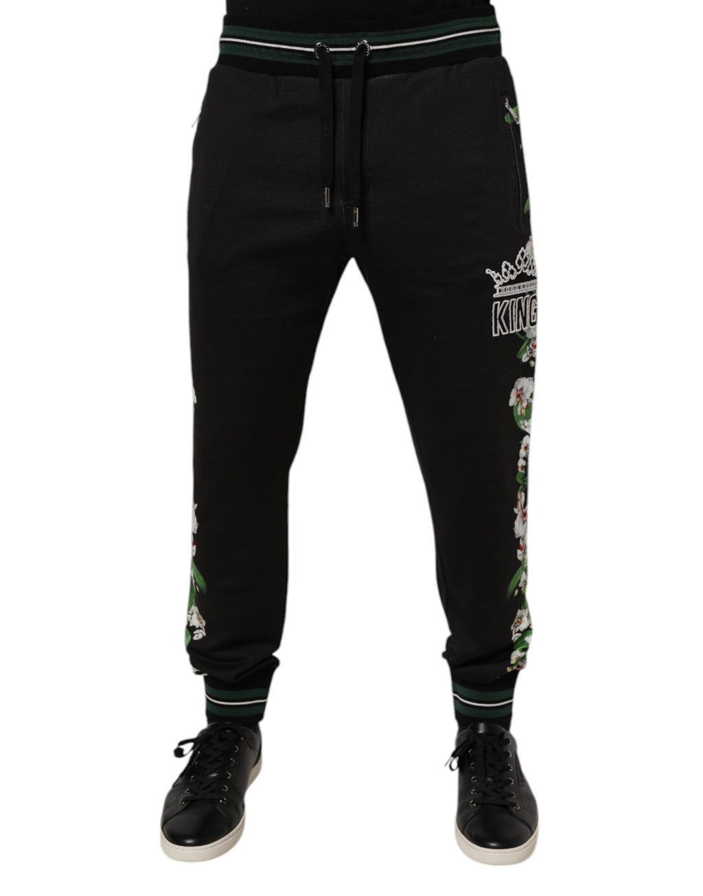 Pantalon de jogging Dolce & Gabbana noir à fleurs King pour homme