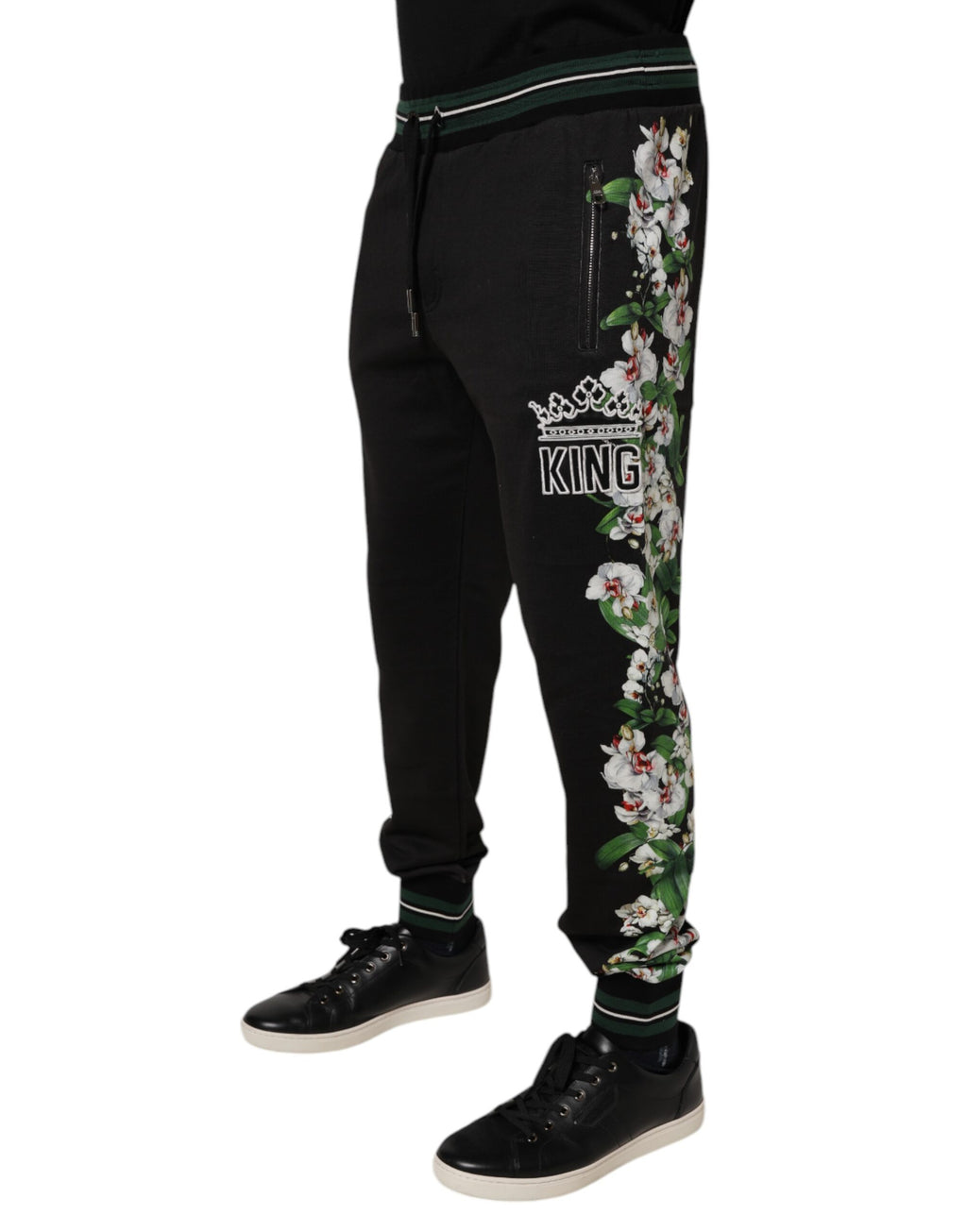 Pantalon de jogging Dolce & Gabbana noir à fleurs King pour homme