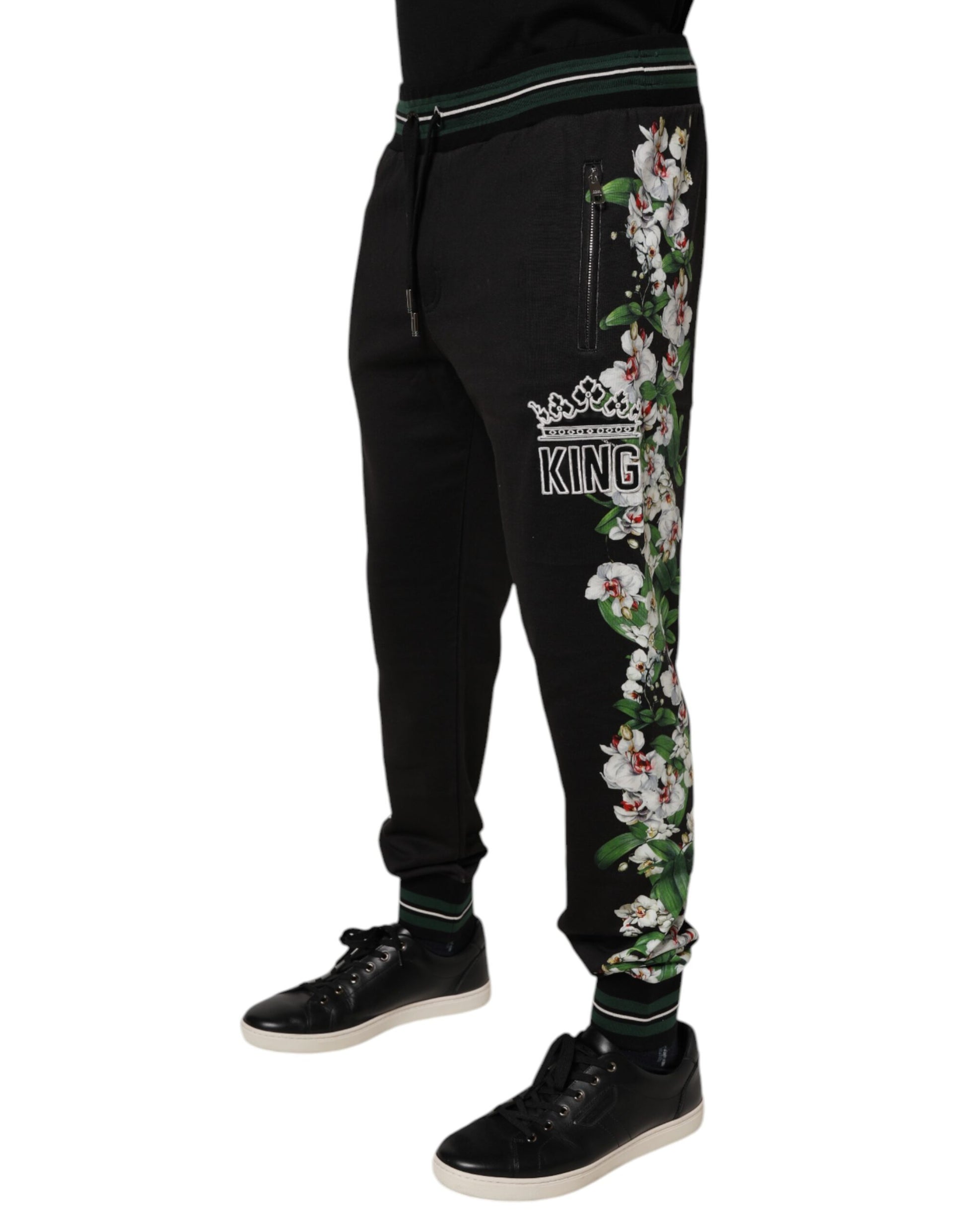 Pantalon de jogging Dolce & Gabbana noir à fleurs King pour homme