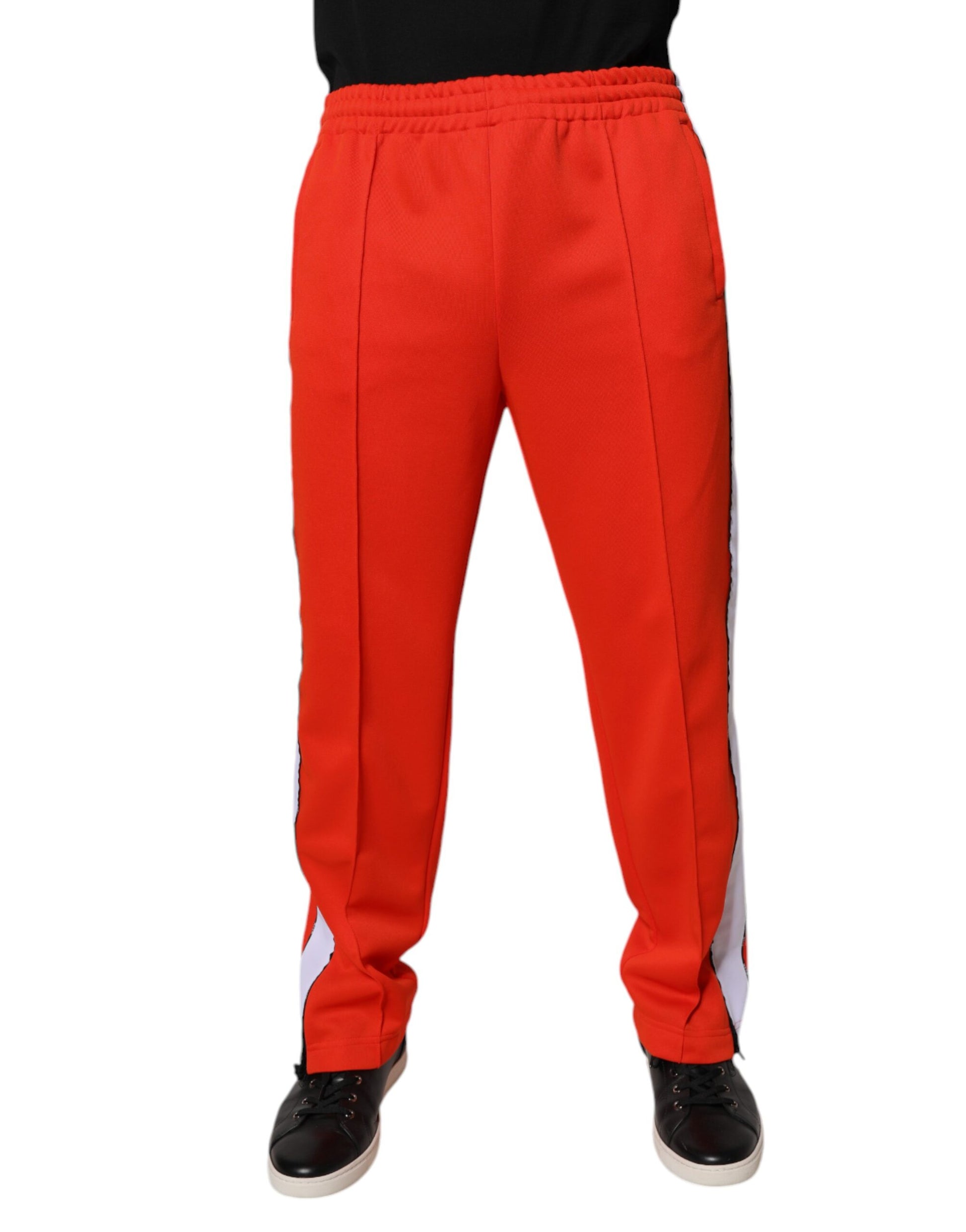 MSGM Pantalon de survêtement homme mi-taille rouge blanc