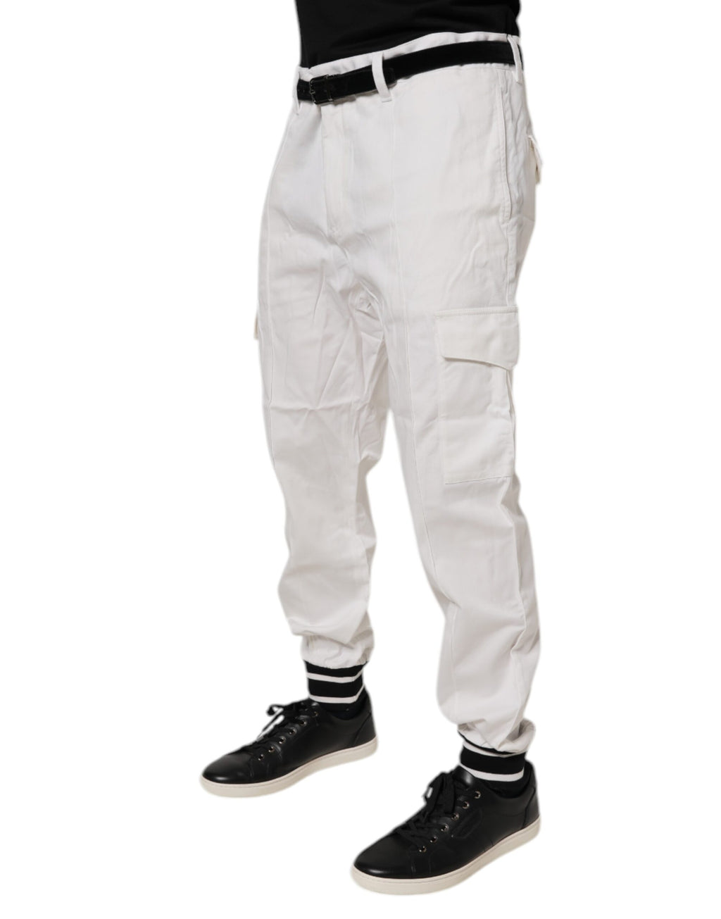 Dolce & Gabbana White Cargo Pants for Men detail view