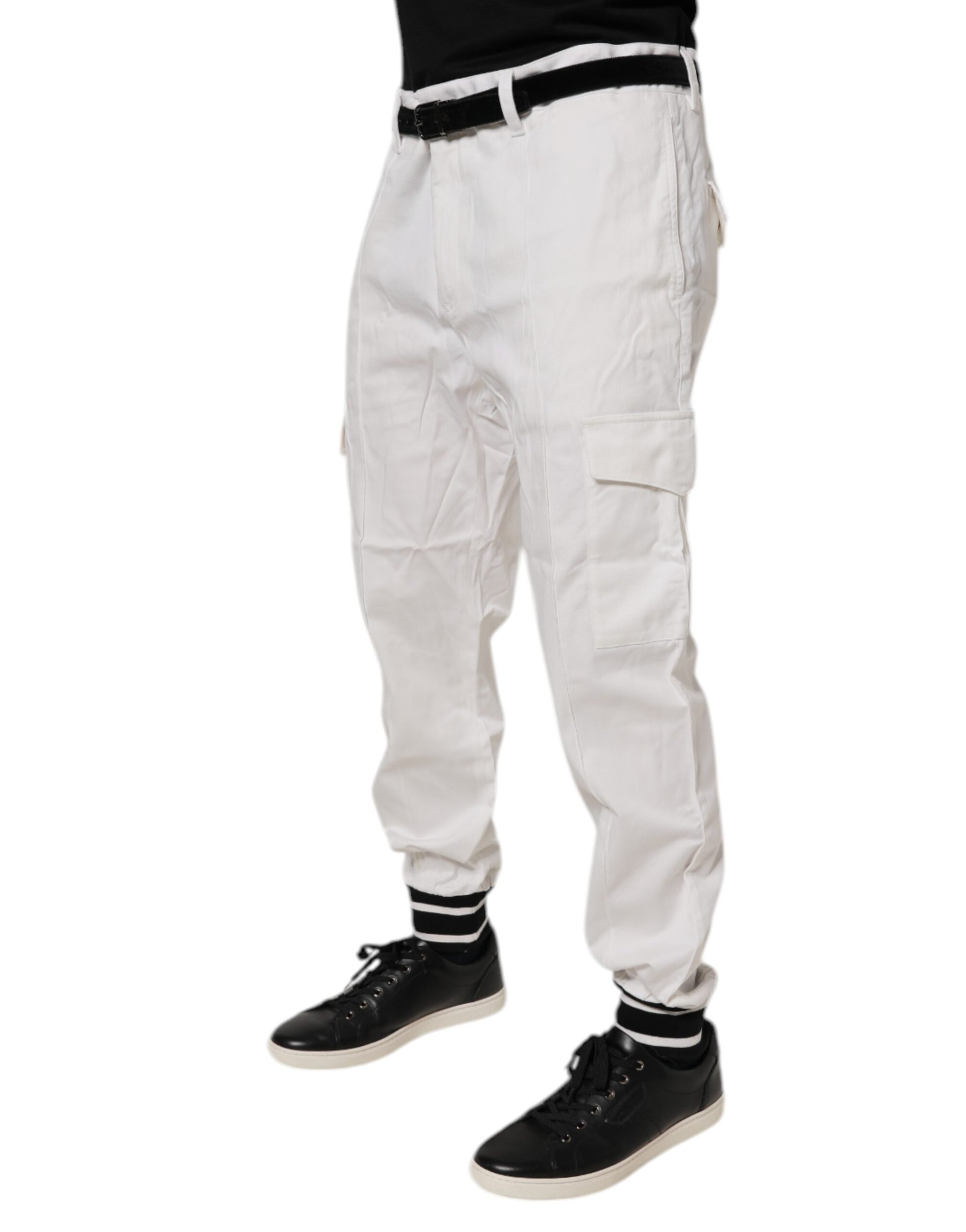 Dolce & Gabbana White Cargo Pants for Men detail view