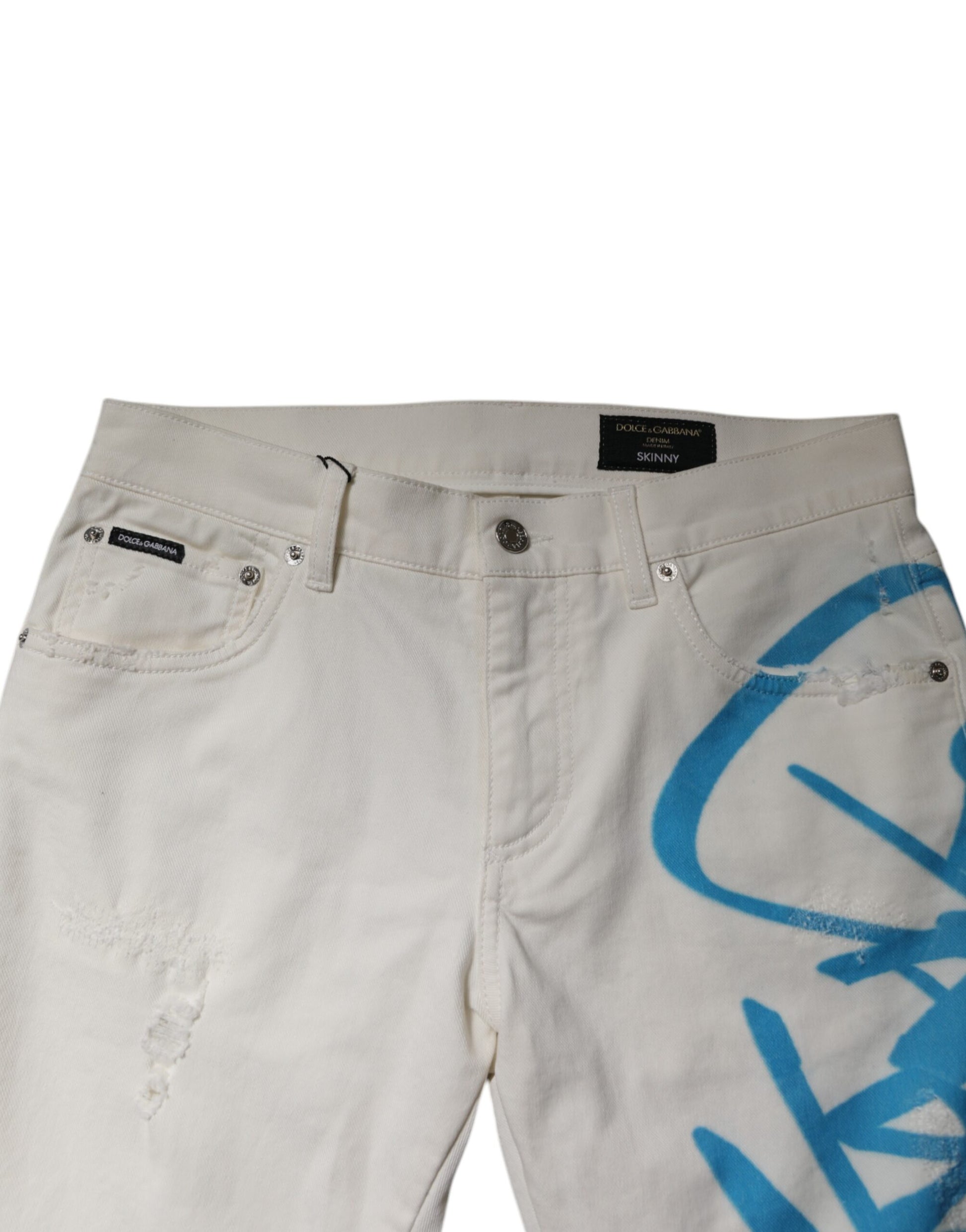 Dolce & Gabbana White Skinny Jeans for Men additional view