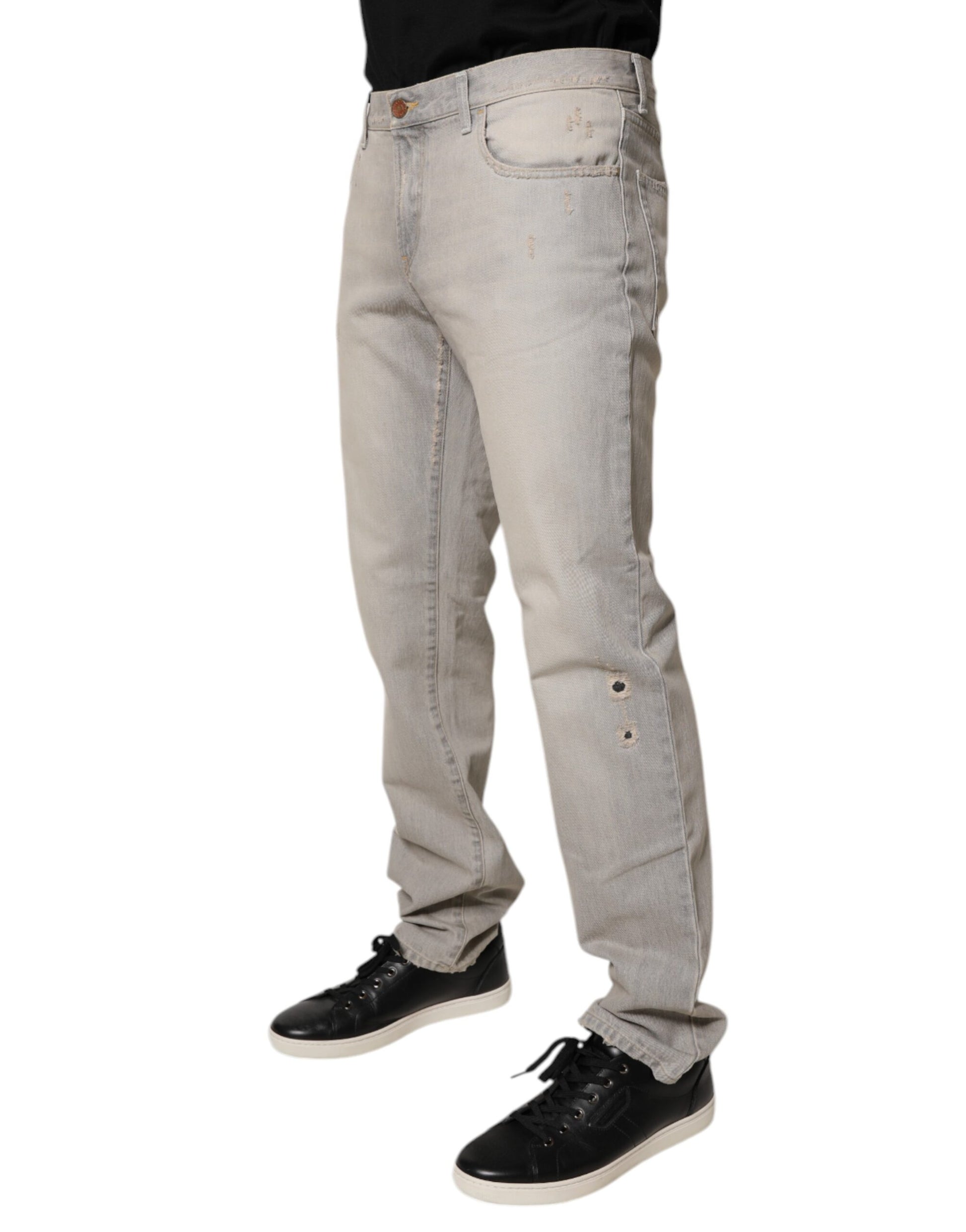 Dolce & Gabbana Grey Skinny Jeans for Men detail view