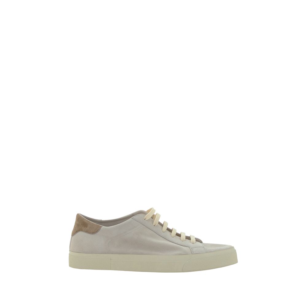 Baskets en cuir blanc cassé Brunello Cucinelli