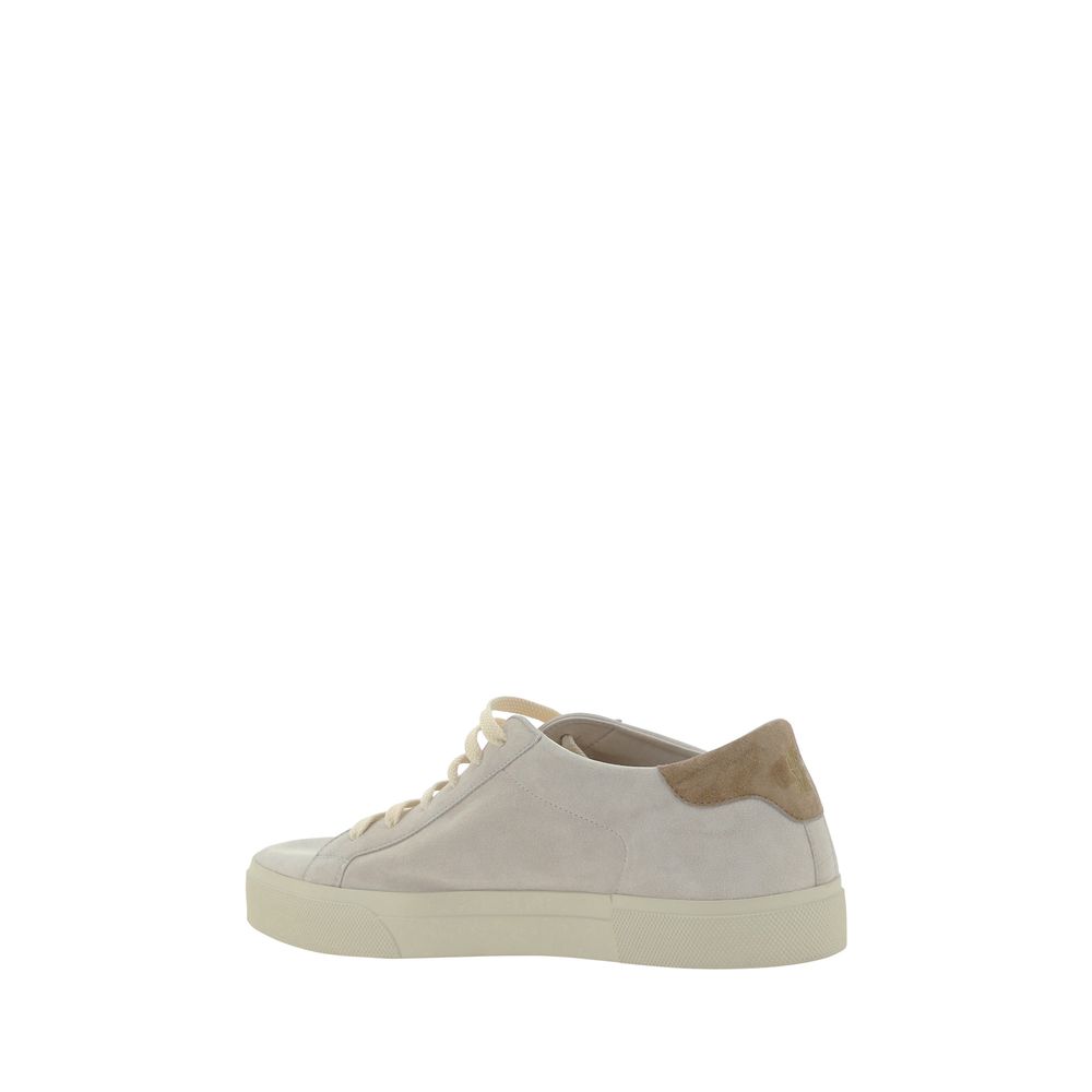 Baskets en cuir blanc cassé Brunello Cucinelli