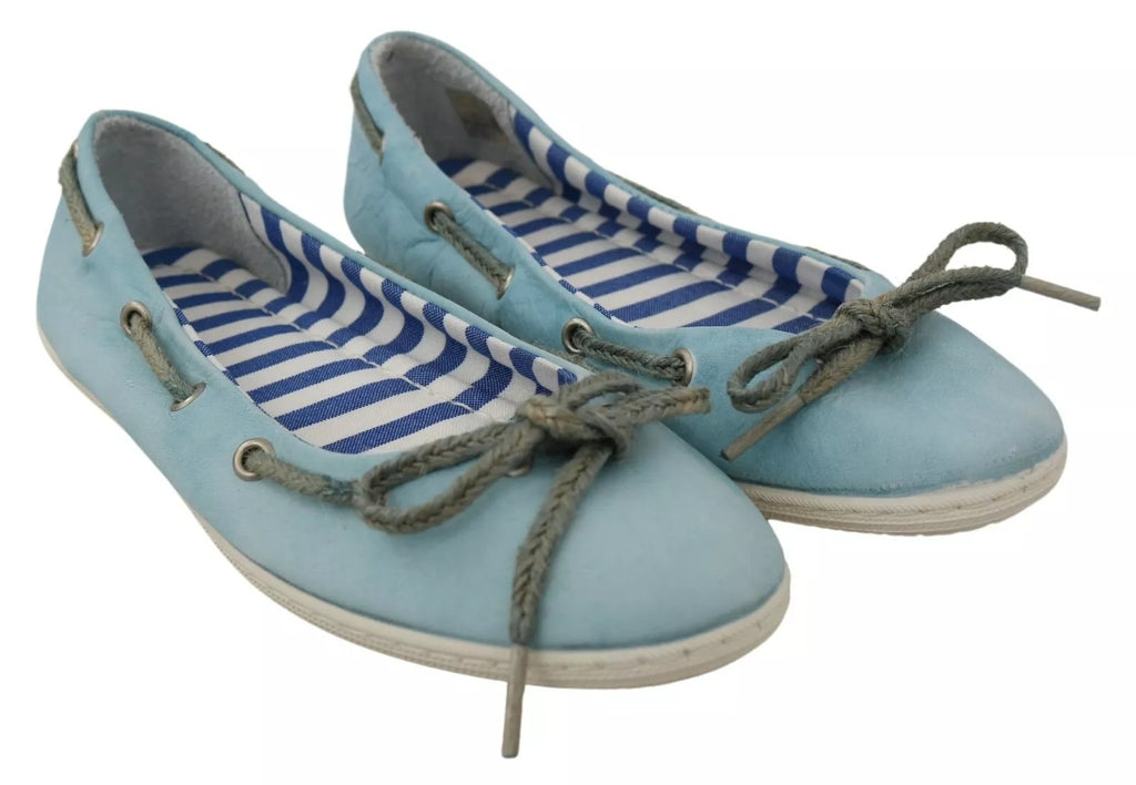 Pantofola D'Oro Blue Ballet Flats for Women side view