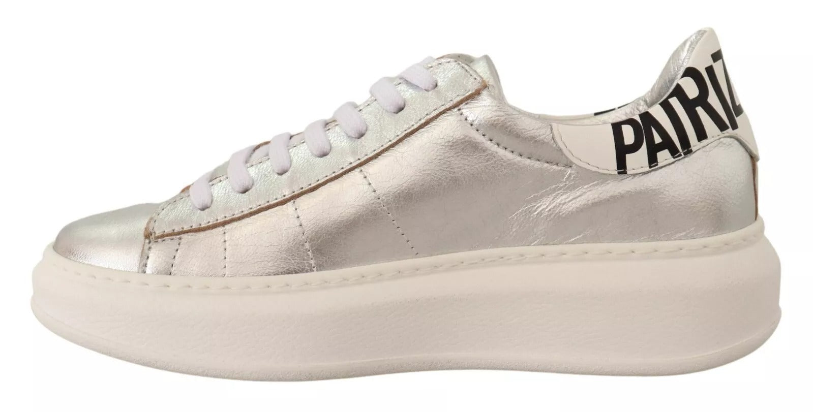 Patrizia Pepe Silver Low Top Sneakers for Women side view