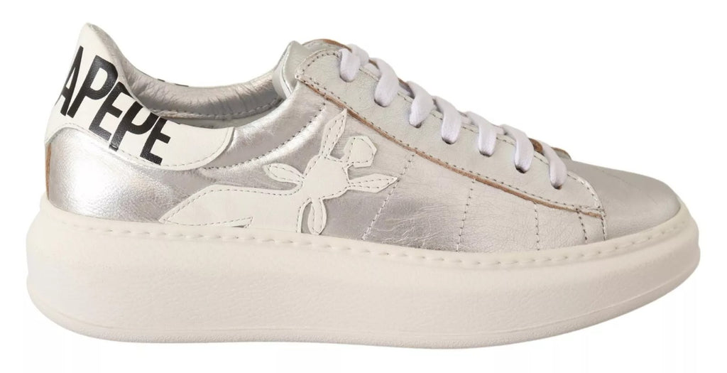 Patrizia Pepe Silver Low Top Sneakers for Women