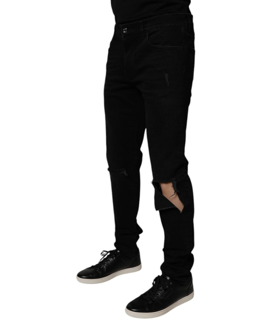 Dolce & Gabbana Black Skinny Jeans for Men detail view