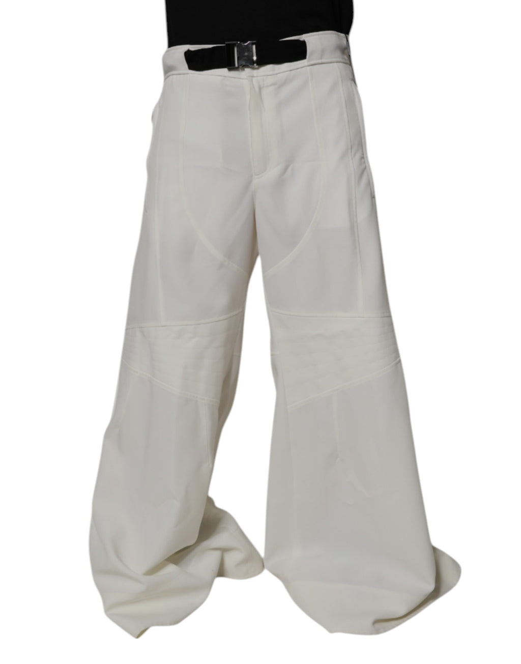Pantalon large Dolce & Gabbana blanc taille mi-haute