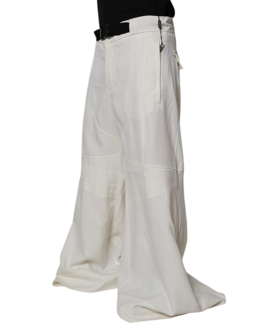 Pantalon large Dolce & Gabbana blanc taille mi-haute