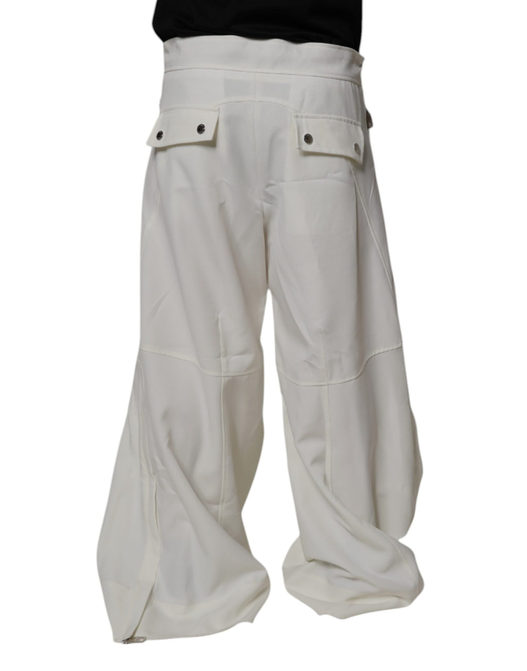 Pantalon large Dolce & Gabbana blanc taille mi-haute