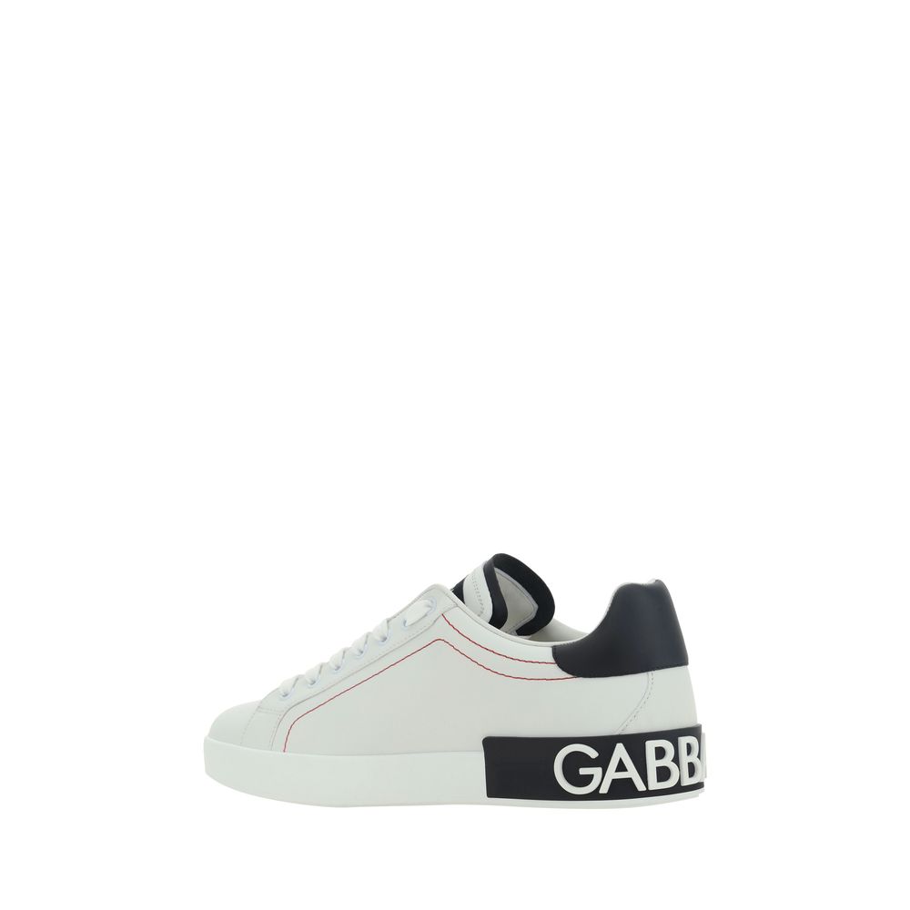 Dolce & Gabbana White Low Top Sneakers for Men detail view