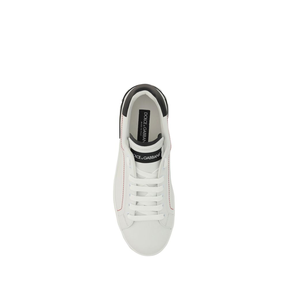 Dolce & Gabbana White Low Top Sneakers for Men side view
