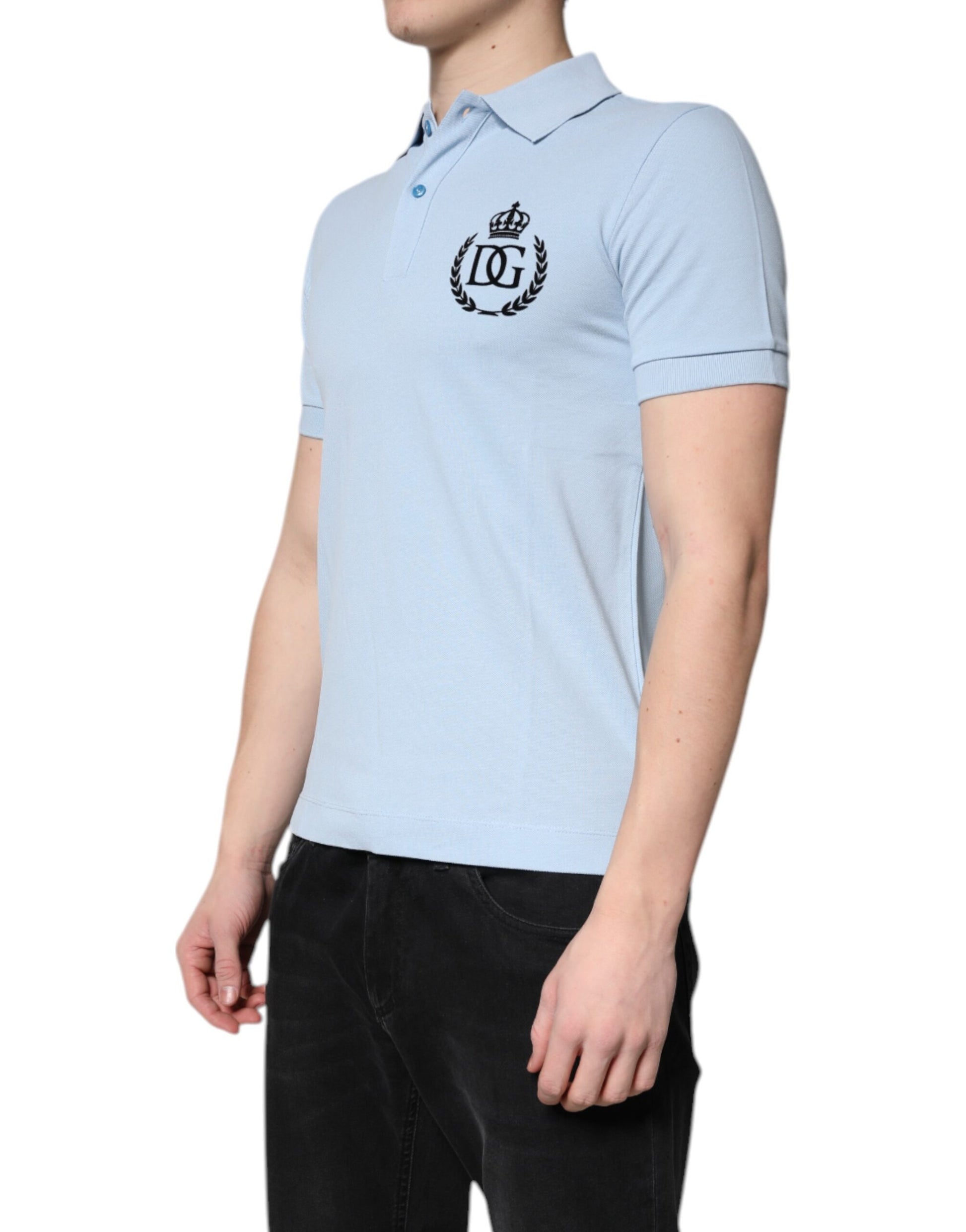 Dolce & Gabbana Blue Polo Shirt for Men detail view