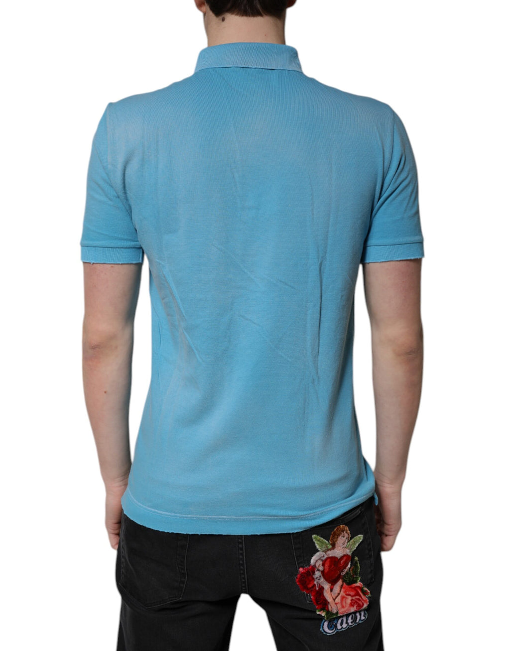 Dolce & Gabbana Blue Polo Shirt for Men side view