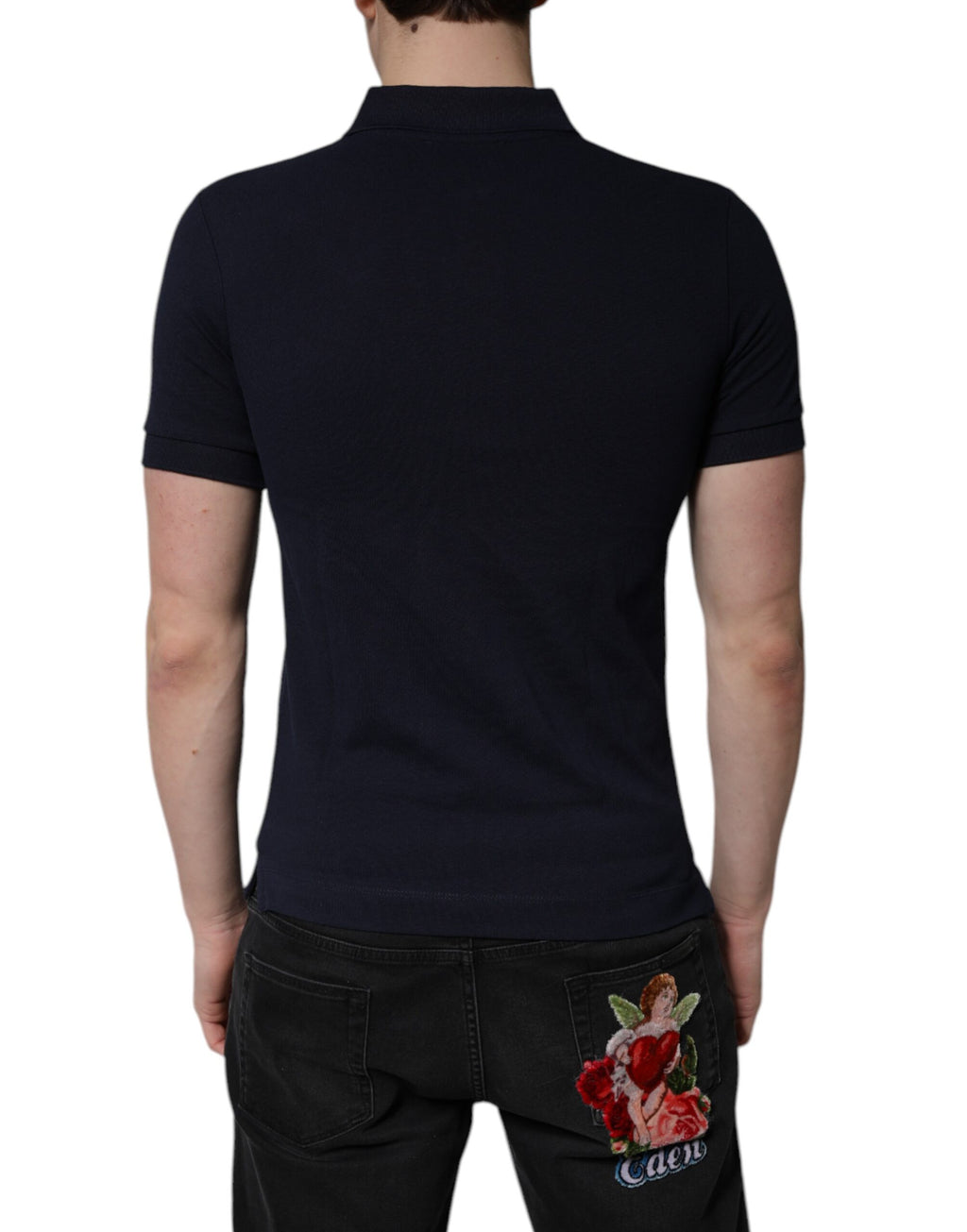 Dolce & Gabbana Blue Polo Shirt for Men side view