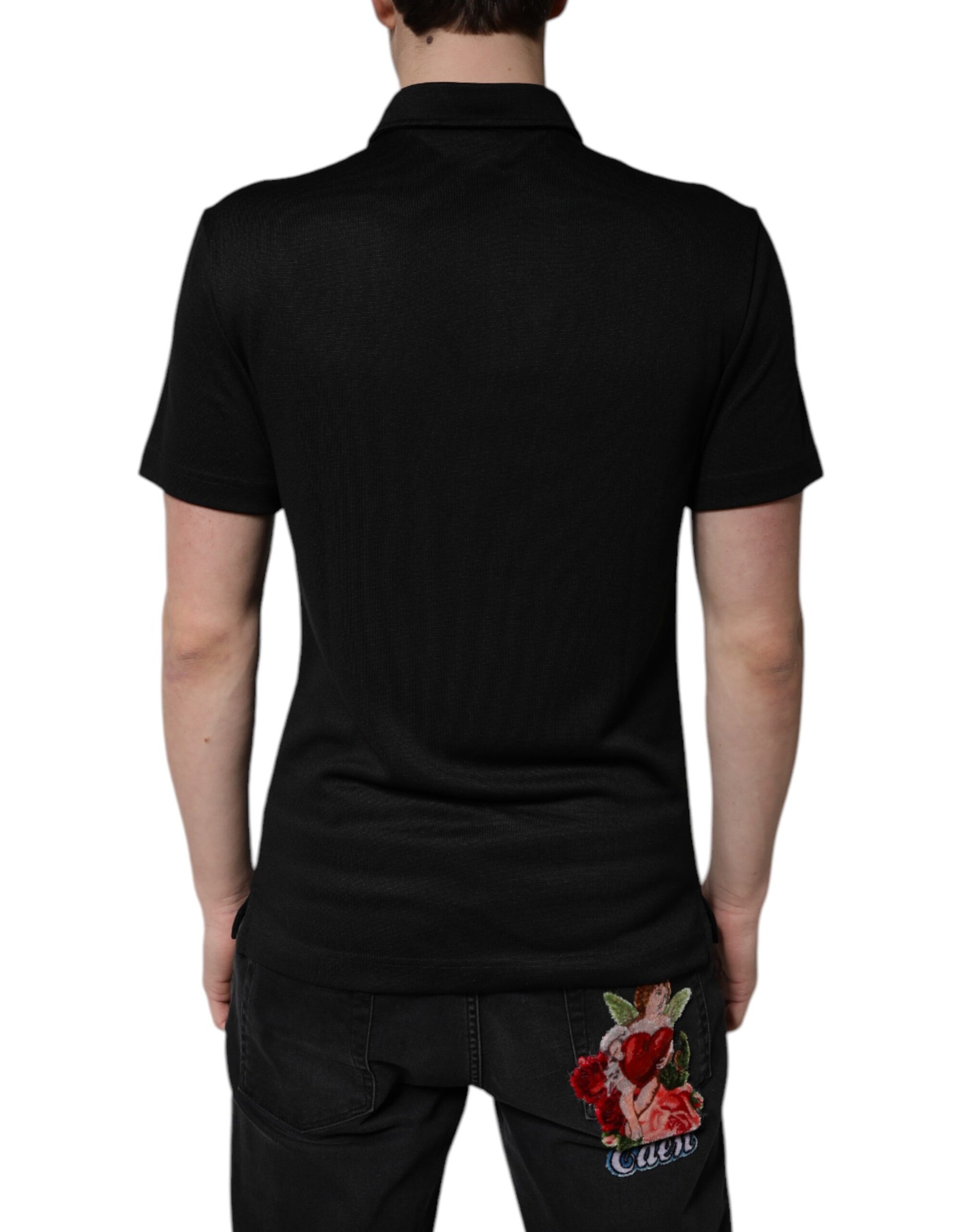 Dolce & Gabbana Black Polo Shirt for Men side view