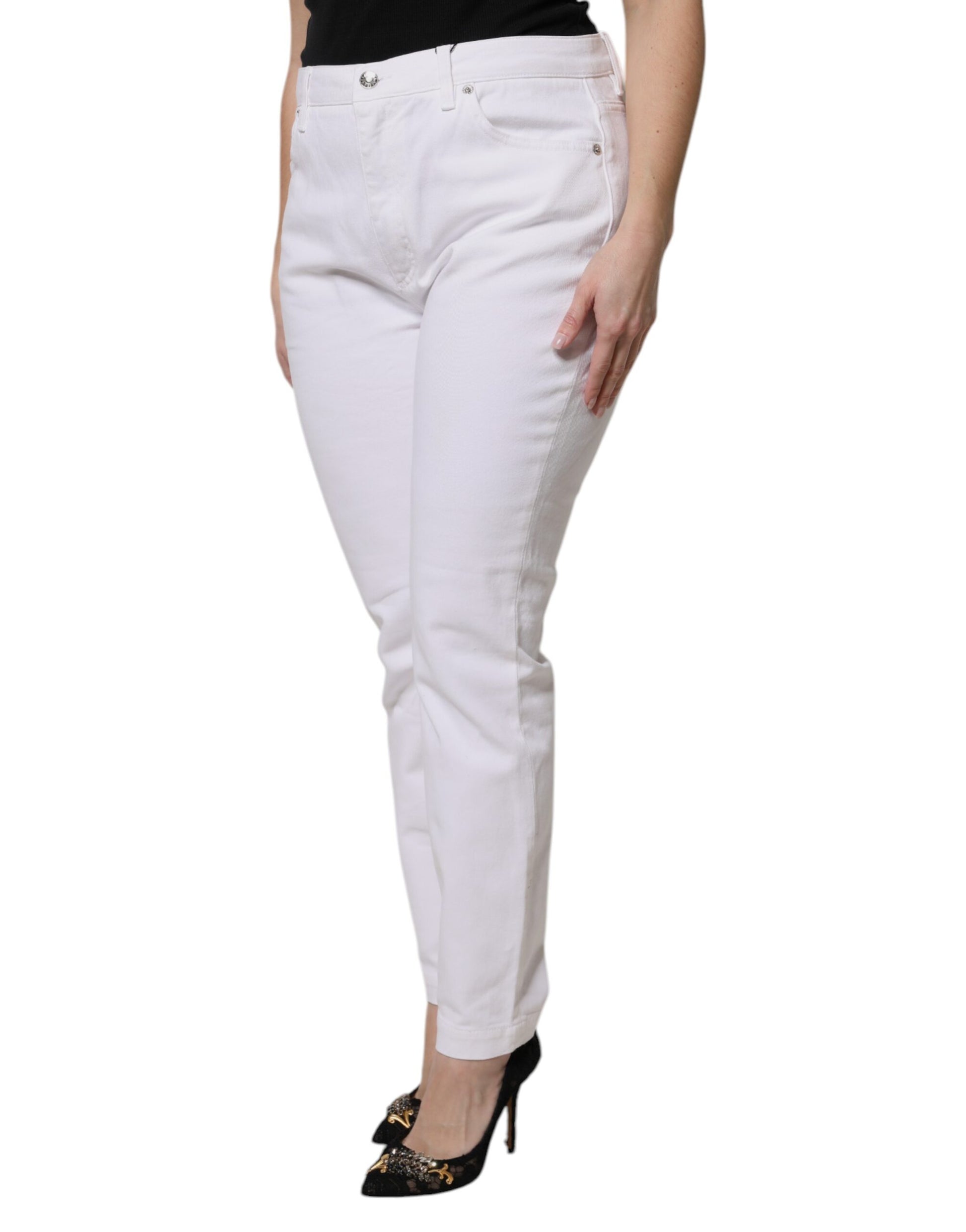Dolce & Gabbana White Skinny Jeans for Women detail view