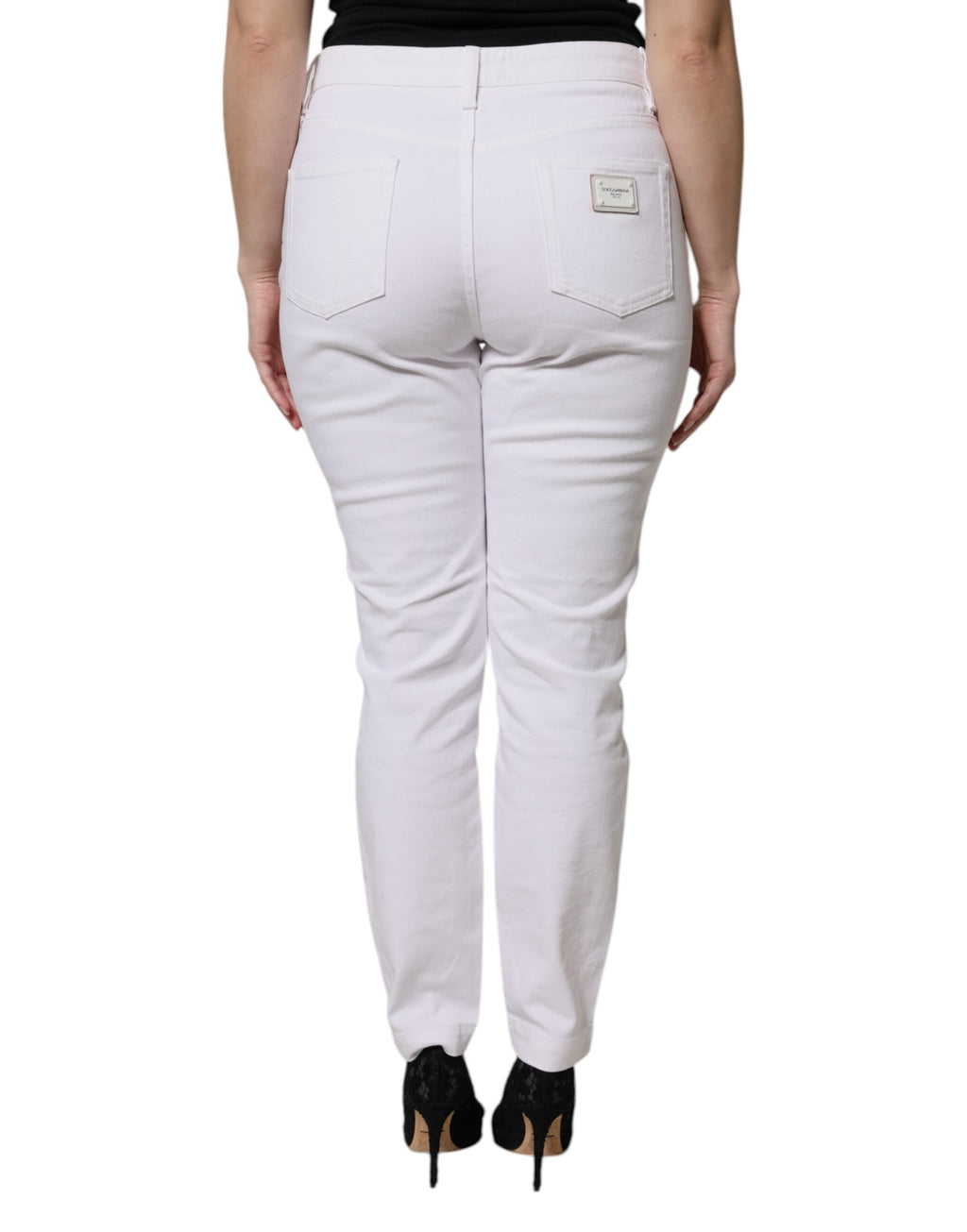 Dolce & Gabbana White Skinny Jeans for Women side view