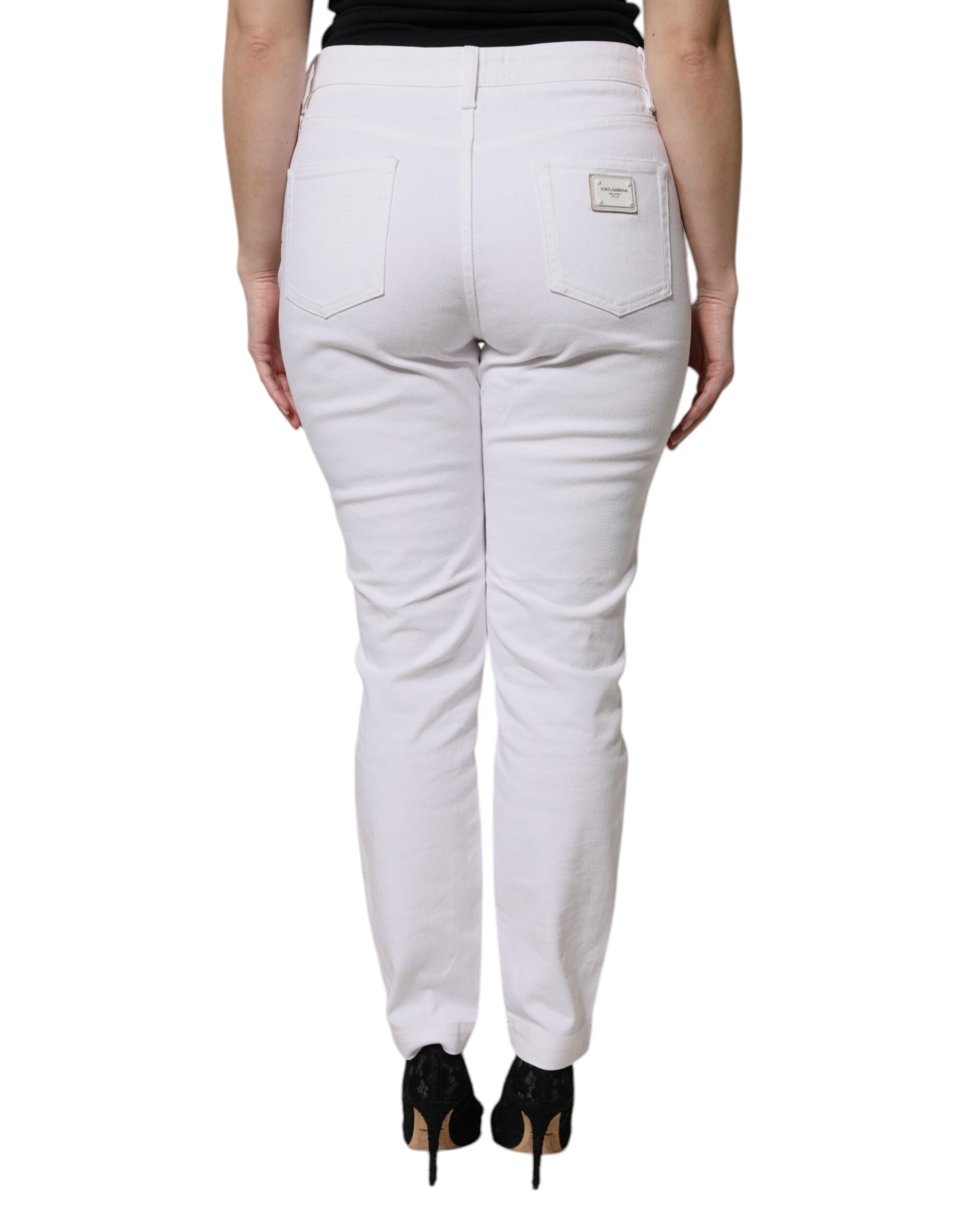 Dolce & Gabbana White Skinny Jeans for Women side view
