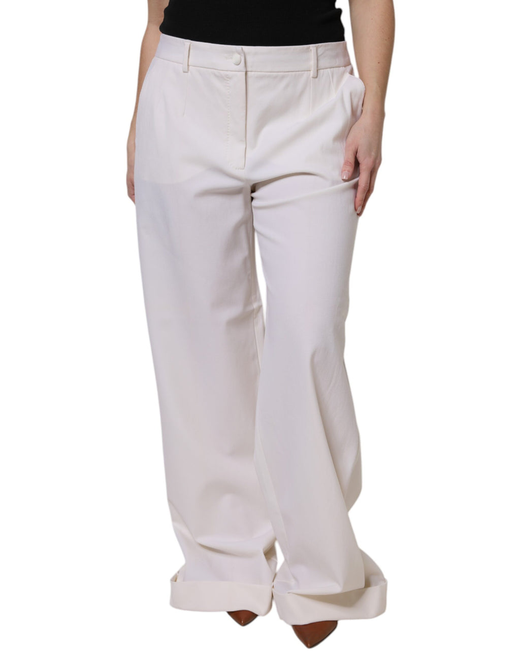Dolce & Gabbana White Flared Pants for Women