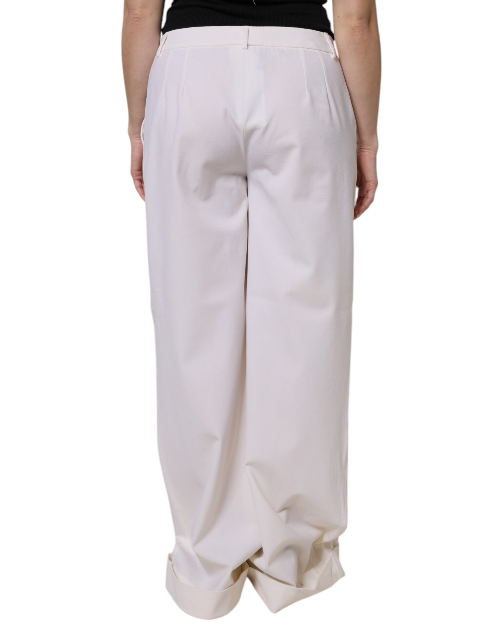 Dolce & Gabbana White Flared Pants for Women side view