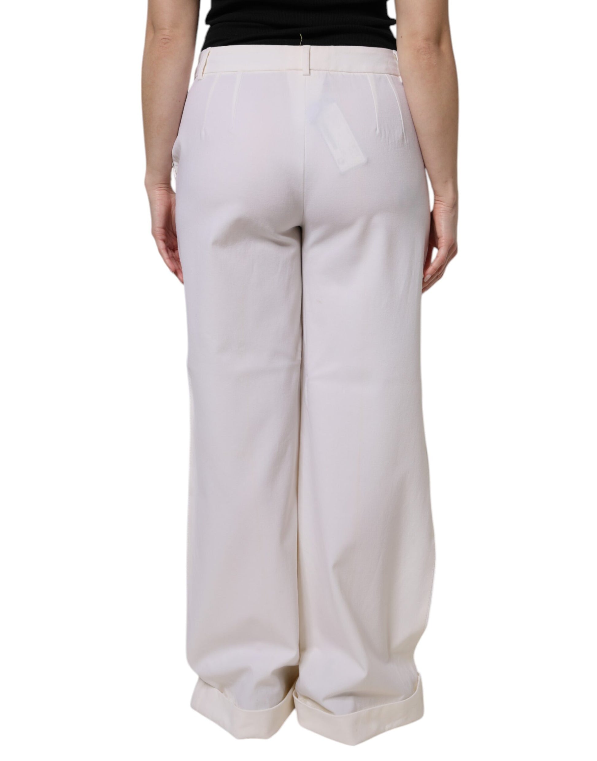 Dolce & Gabbana White Flared Pants for Women side view