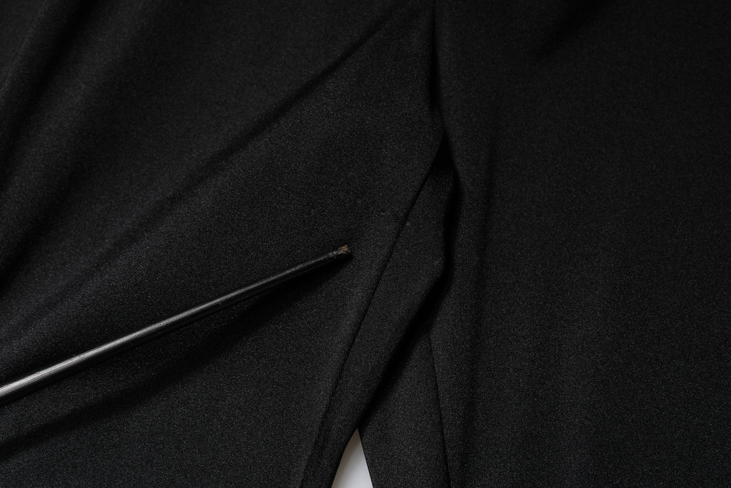 Pantalon Dolce & Gabbana noir en nylon, taille haute, coupe ajustée
