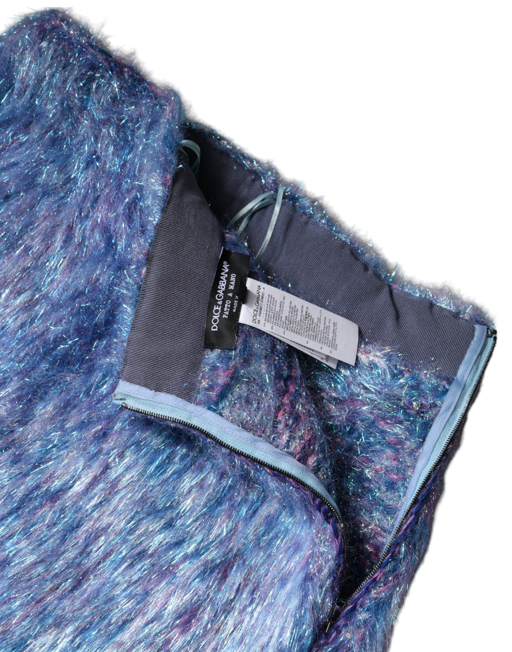 Mini-jupe taille haute Dolce & Gabbana en tissu peluche multicolore