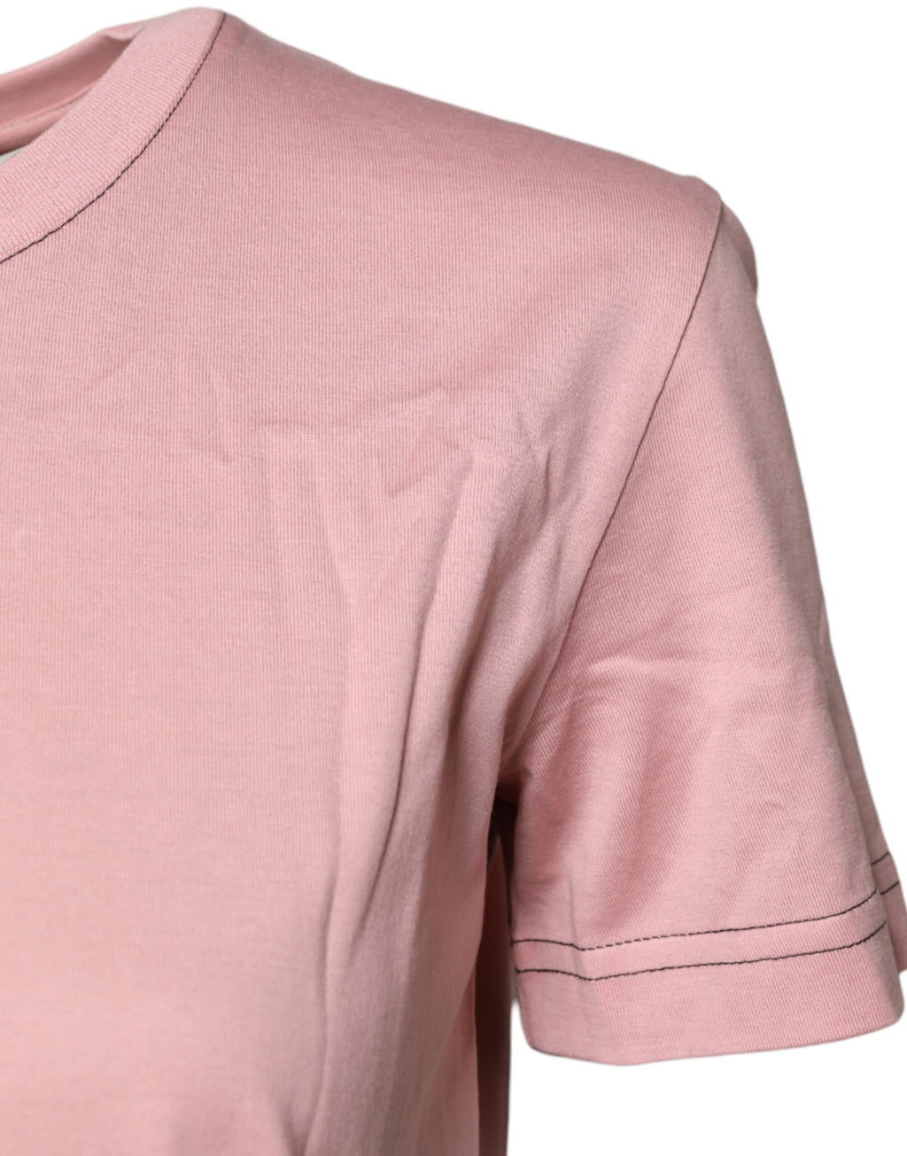 T-shirt en coton à col ras du cou et imprimé logo rose Dolce & Gabbana