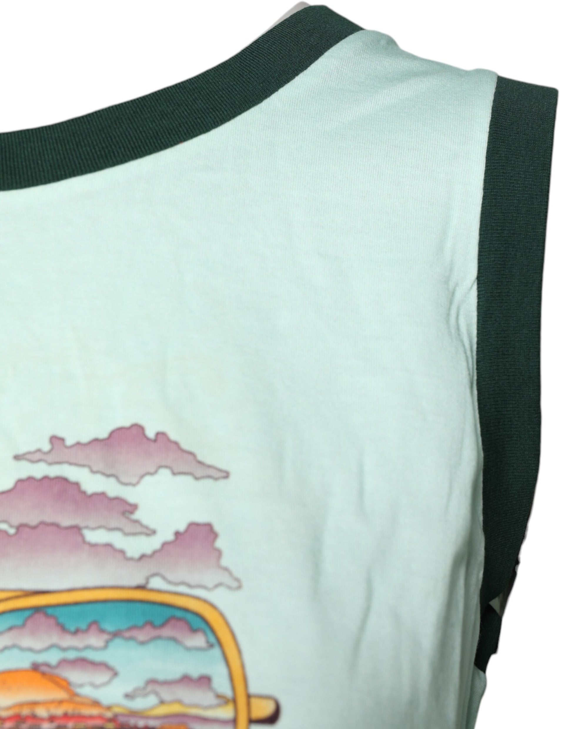Dolce & Gabbana Green Sleeveless T-Shirt for Women detail view