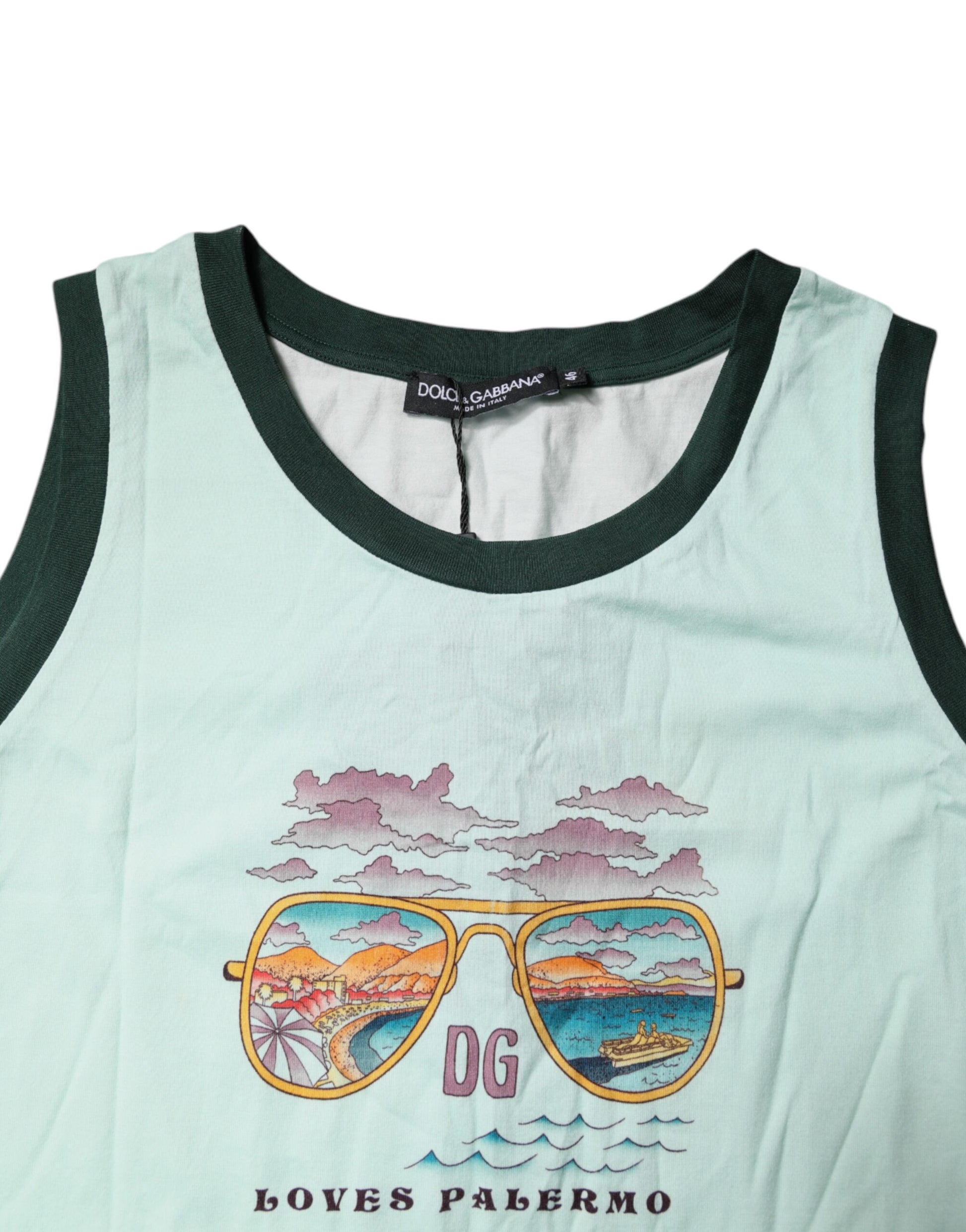 Dolce & Gabbana Green Sleeveless T-Shirt for Women additional view