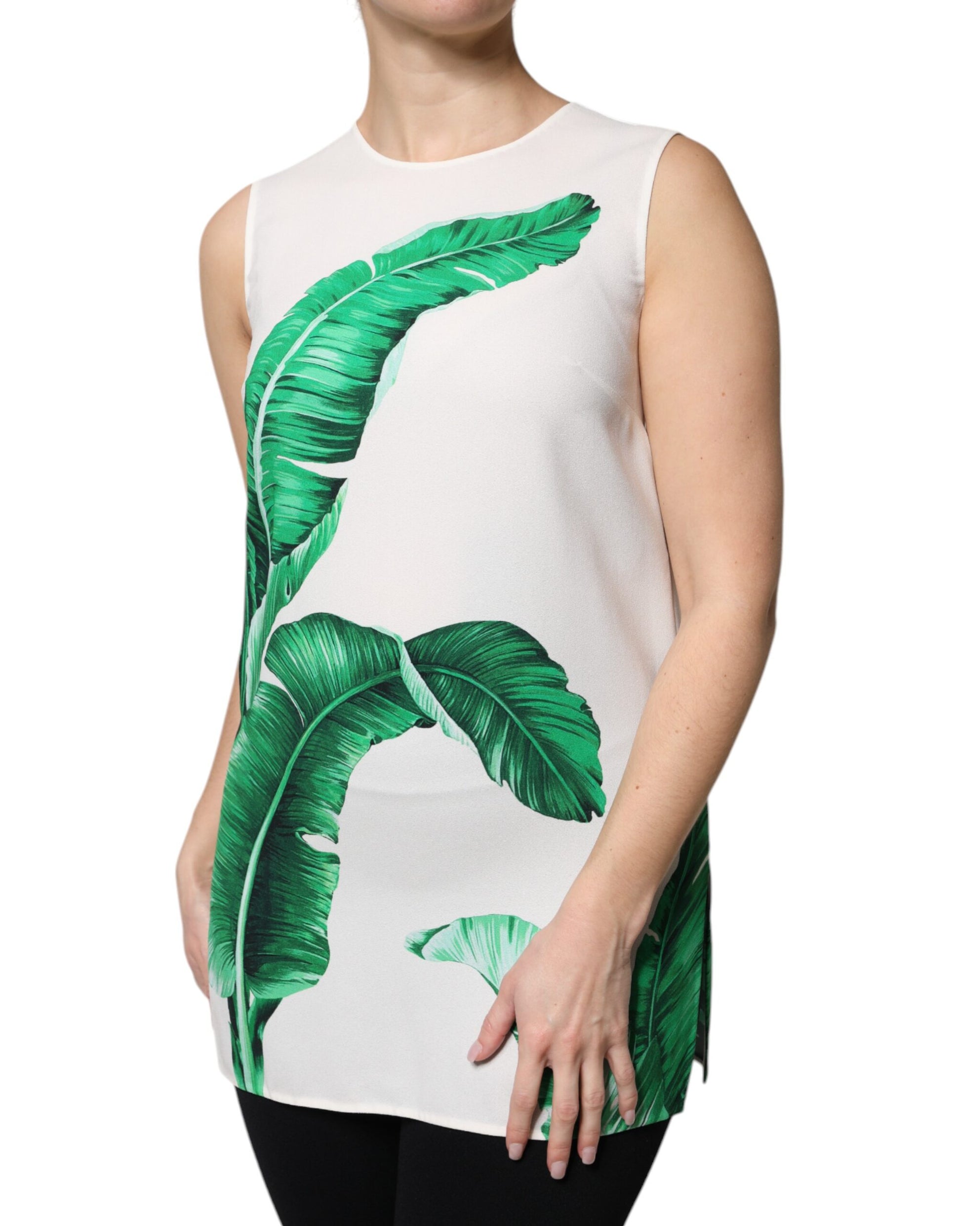 Dolce & Gabbana White Sleeveless T-Shirt for Women detail view