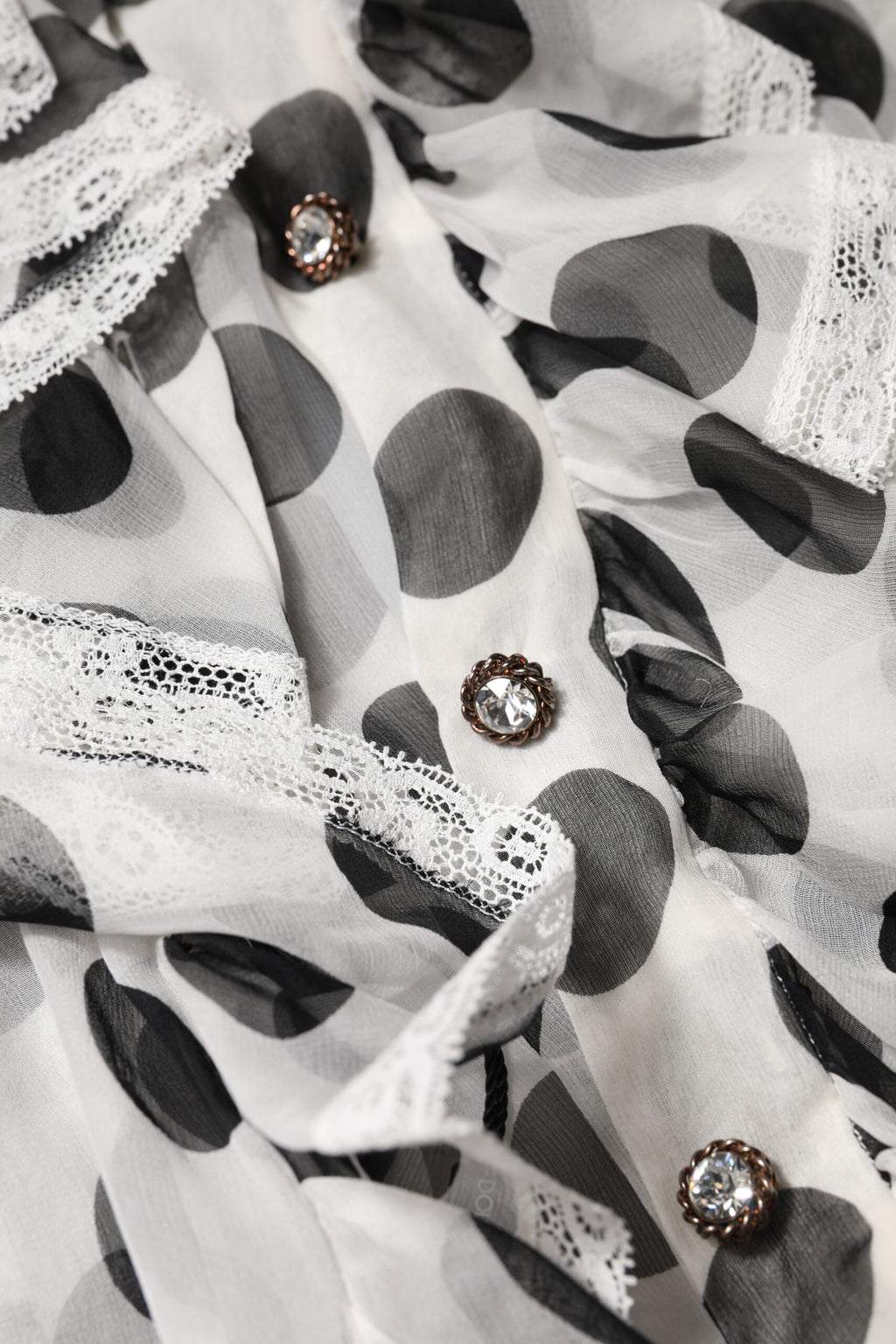 Top sans manches en coton à pois noirs et blancs Dolce & Gabbana