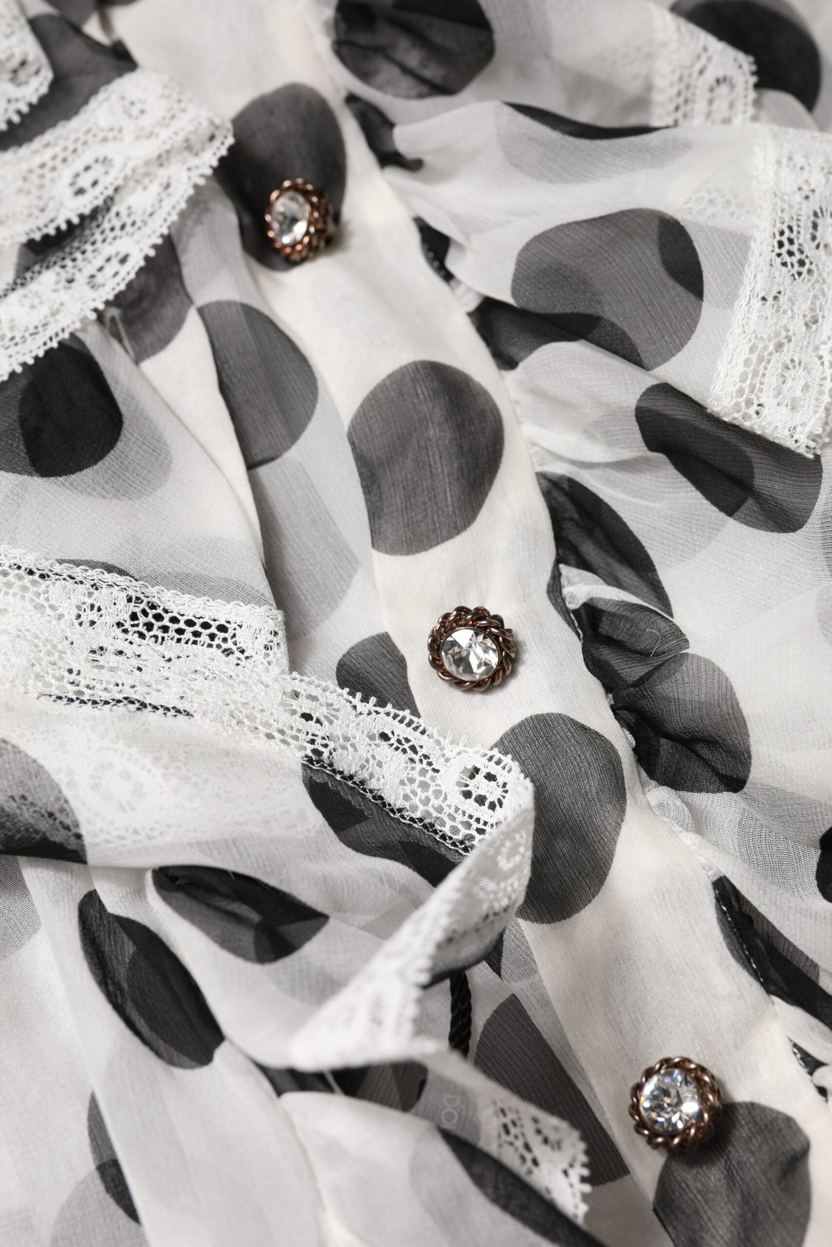 Top sans manches en coton à pois noirs et blancs Dolce & Gabbana