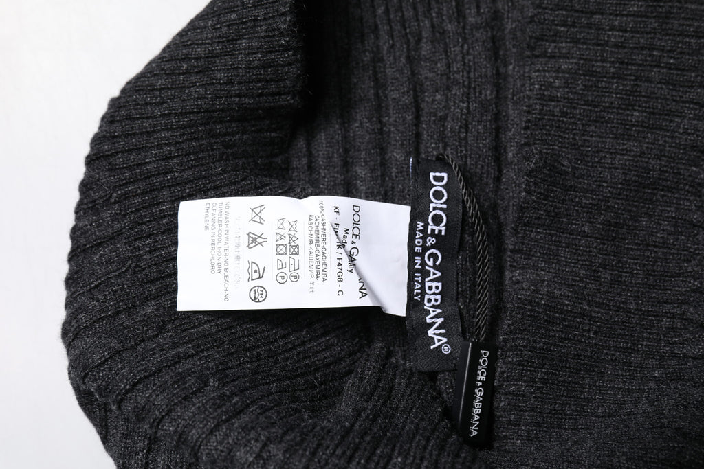 Cache-cou en cachemire noir tricoté Dolce & Gabbana Foulard Écharpe