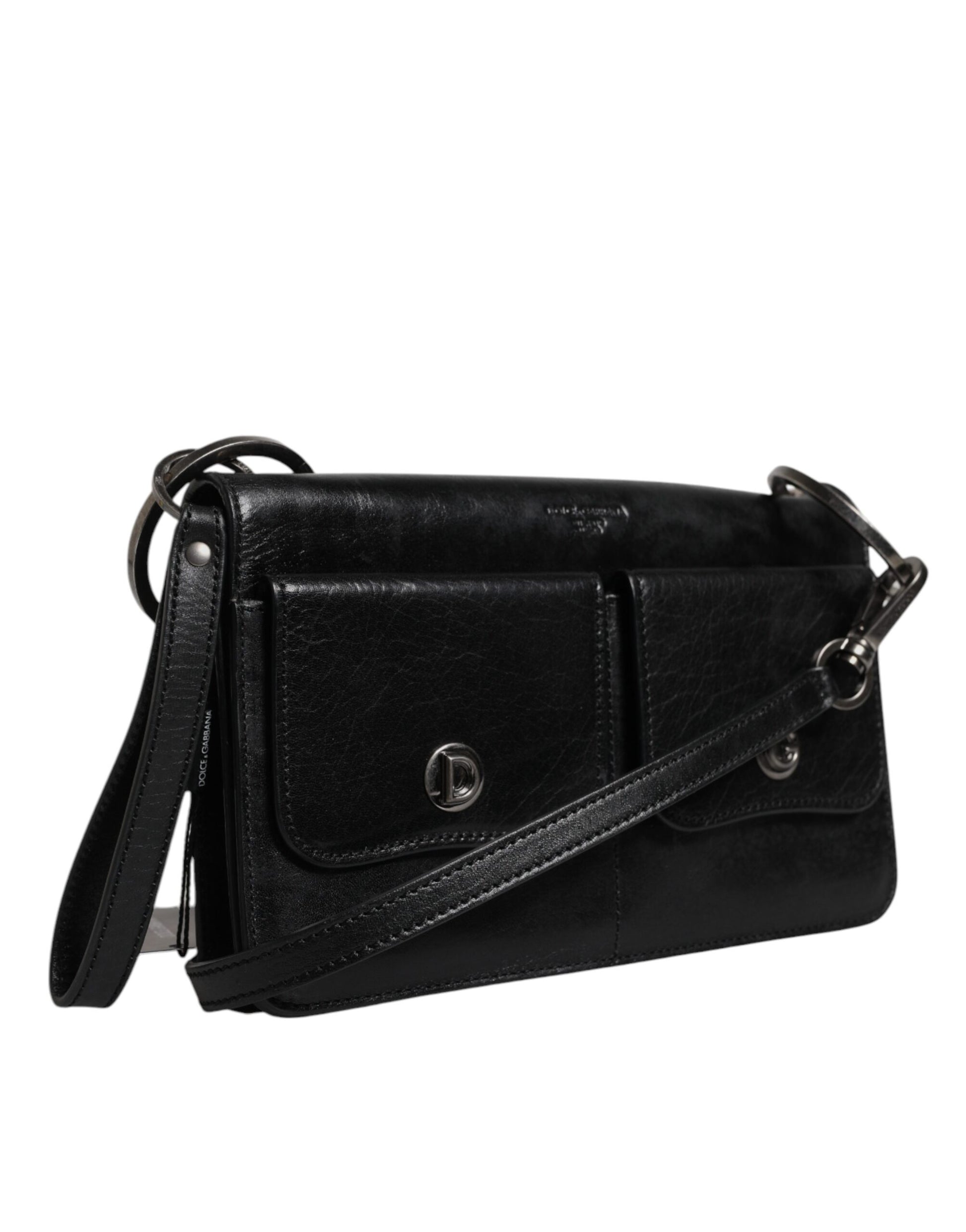 Dolce & Gabbana Black Shoulder Bag for Men side view